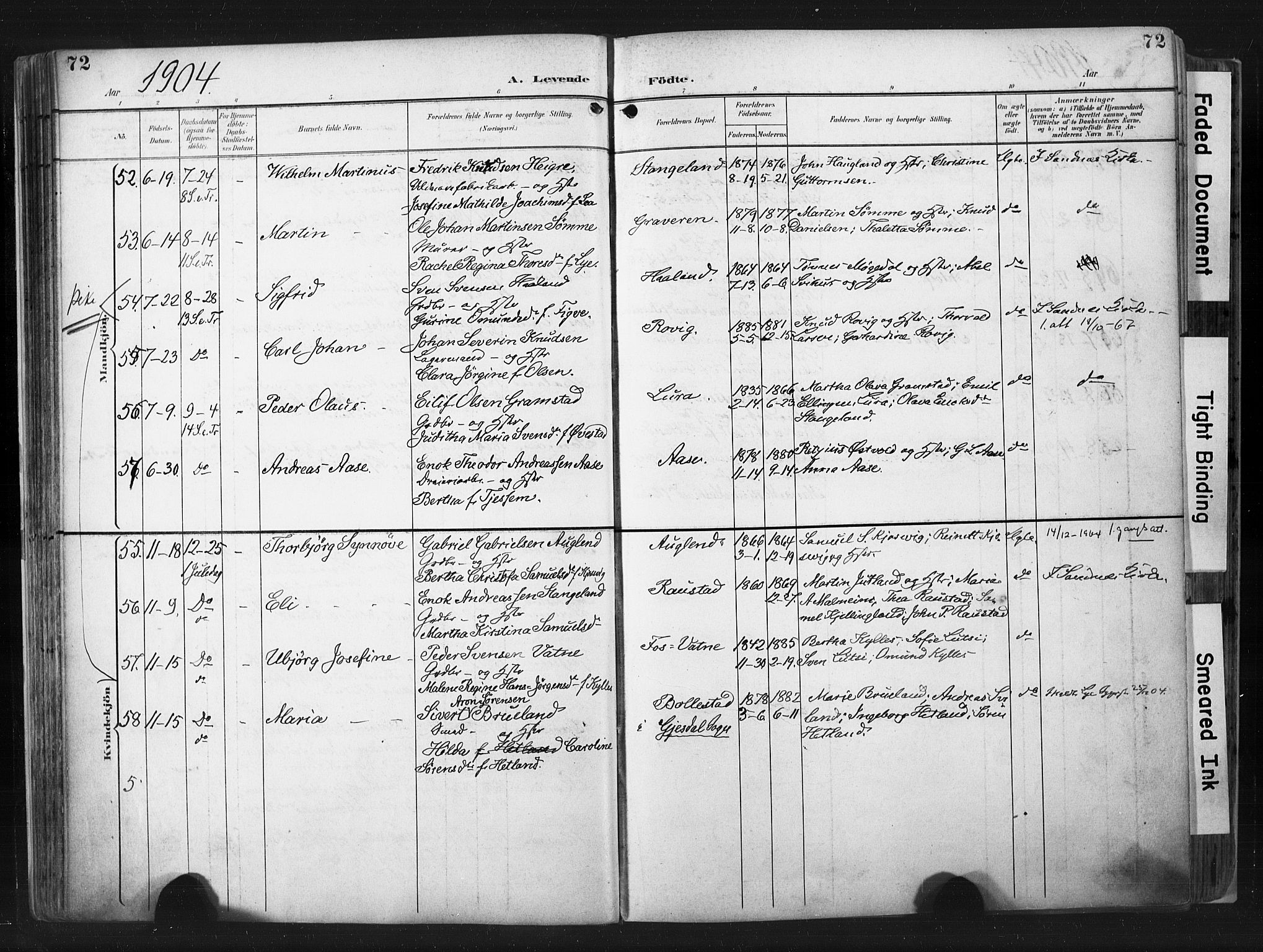 Høyland sokneprestkontor, AV/SAST-A-101799/001/30BA/L0015: Ministerialbok nr. A 14, 1899-1911, s. 72