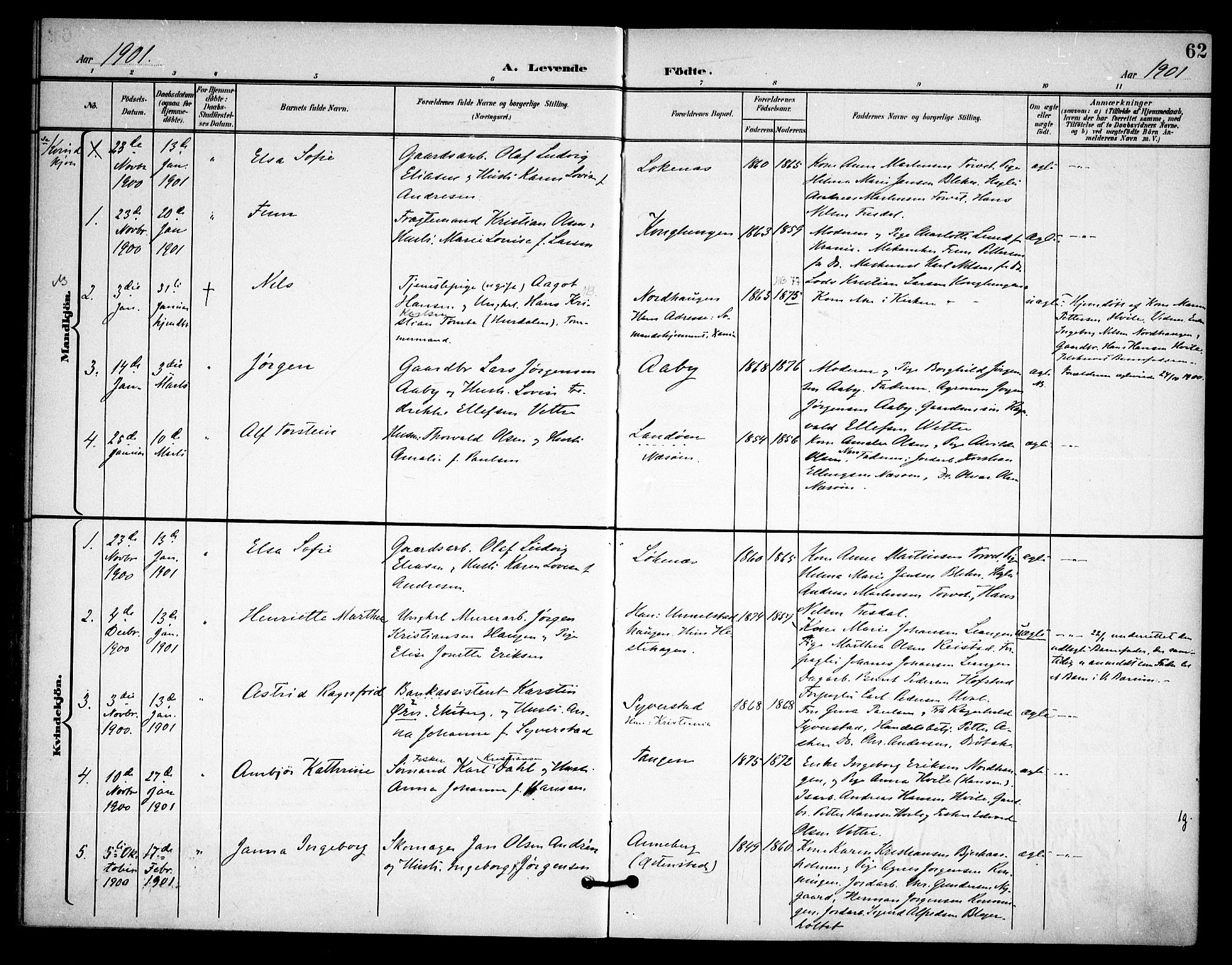 Asker prestekontor Kirkebøker, AV/SAO-A-10256a/F/Fa/L0015: Ministerialbok nr. I 15, 1896-1915, s. 62