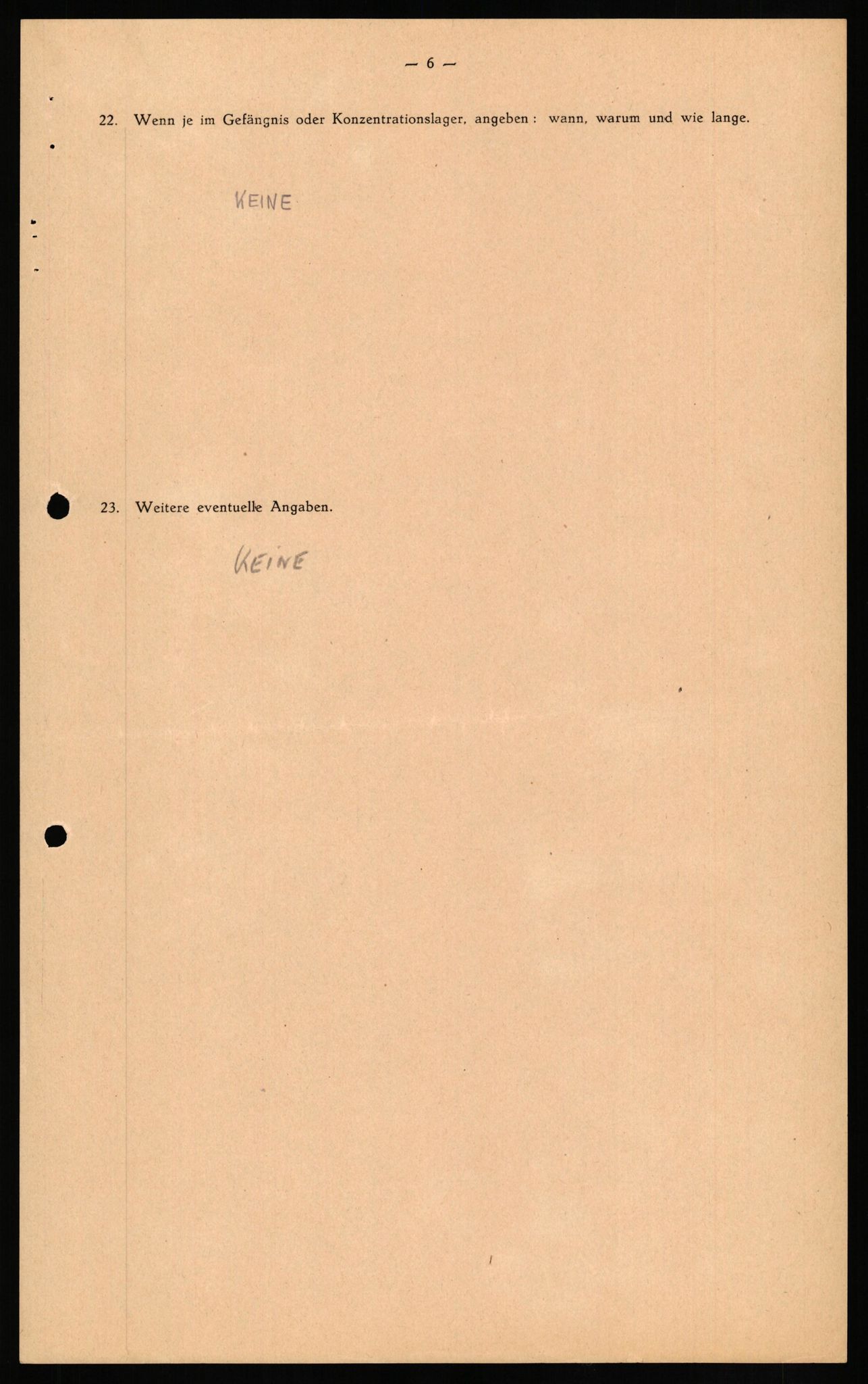 Forsvaret, Forsvarets overkommando II, AV/RA-RAFA-3915/D/Db/L0018: CI Questionaires. Tyske okkupasjonsstyrker i Norge. Tyskere., 1945-1946, s. 47