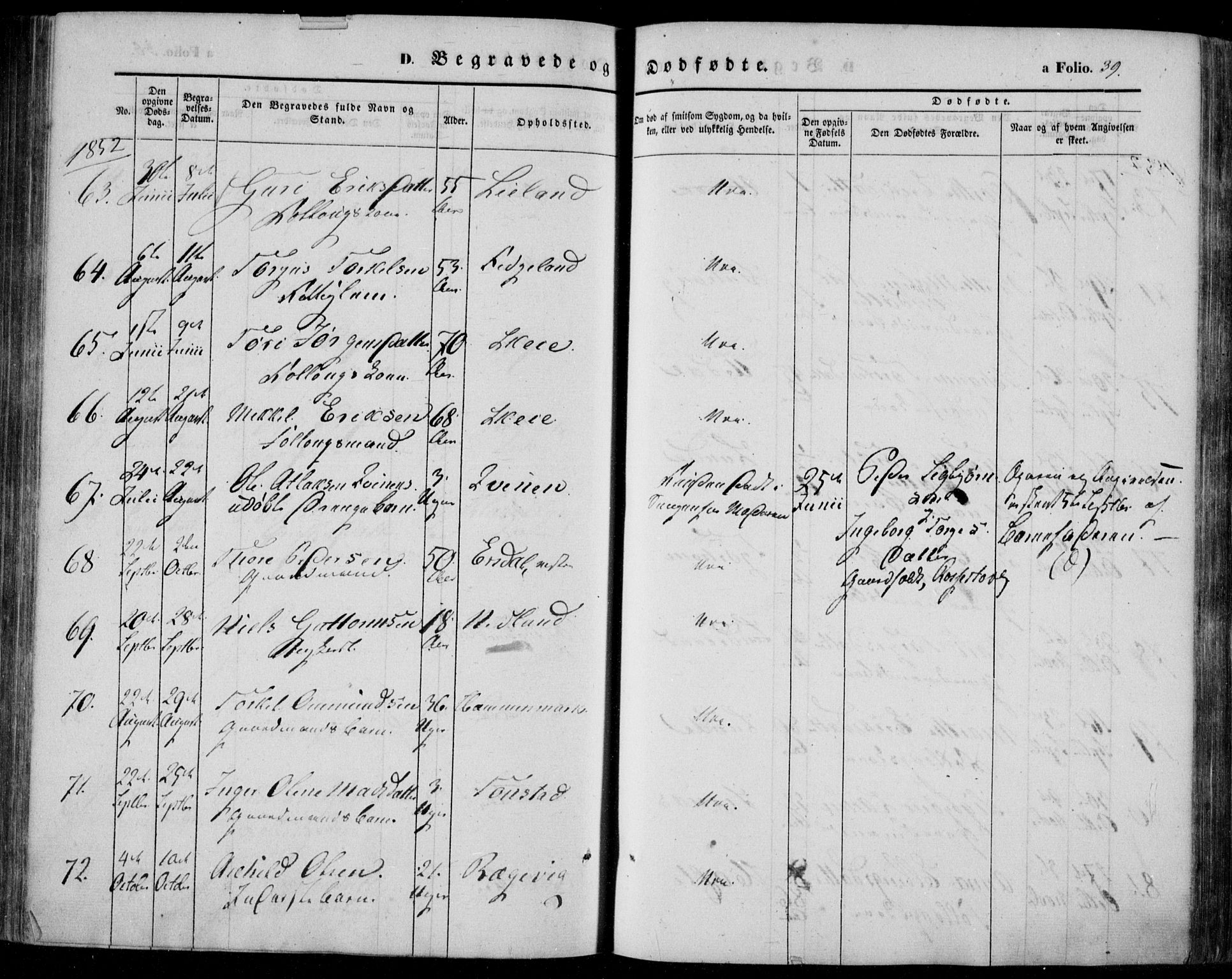 Bakke sokneprestkontor, AV/SAK-1111-0002/F/Fa/Faa/L0005: Ministerialbok nr. A 5, 1847-1855, s. 39