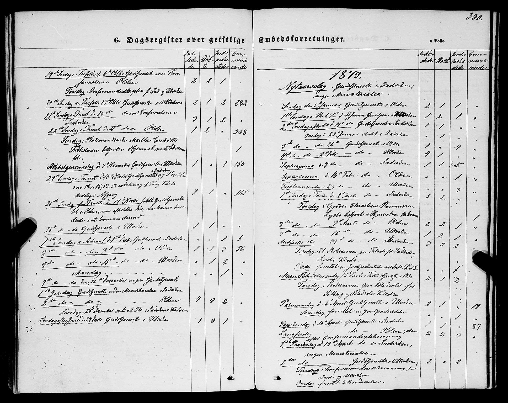 Innvik sokneprestembete, AV/SAB-A-80501: Ministerialbok nr. A 6, 1865-1878, s. 330