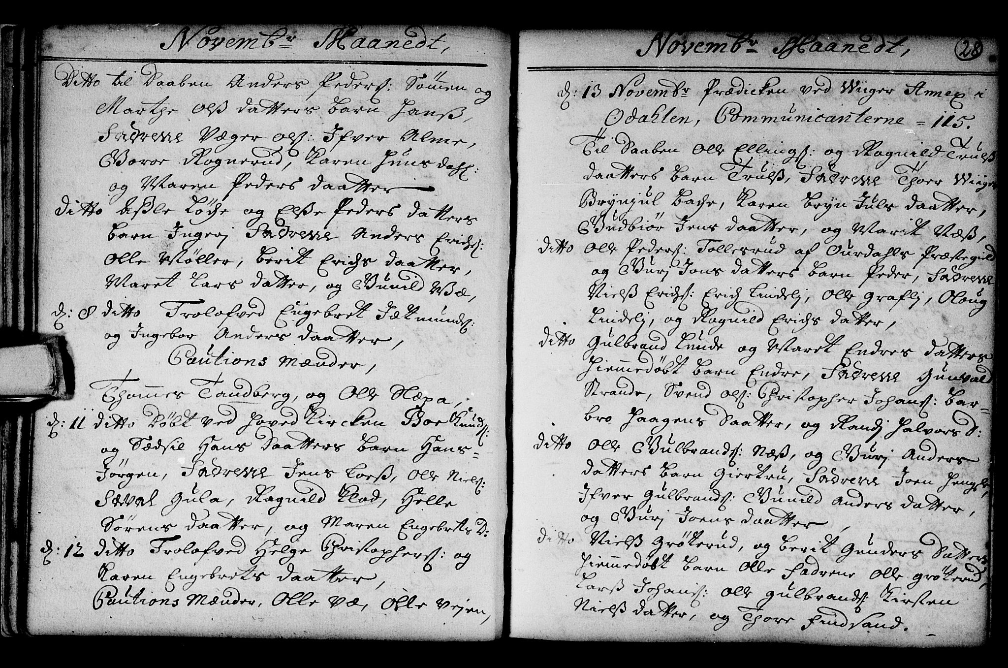 Norderhov kirkebøker, AV/SAKO-A-237/G/Ga/L0001: Klokkerbok nr. I 1, 1717-1725, s. 28