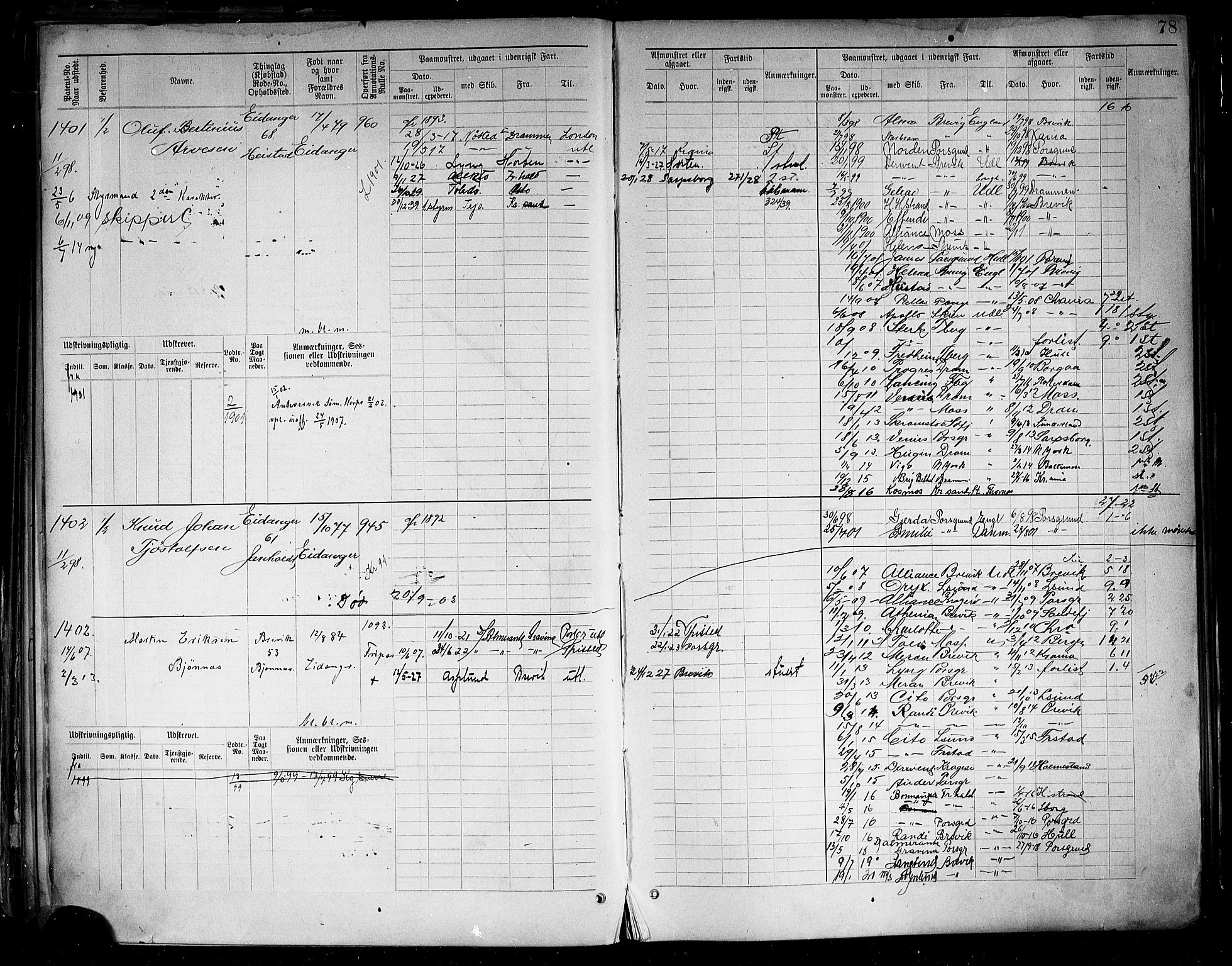 Brevik innrulleringskontor, AV/SAKO-A-833/F/Fb/L0005: Hovedrulle, 1892-1916, s. 84