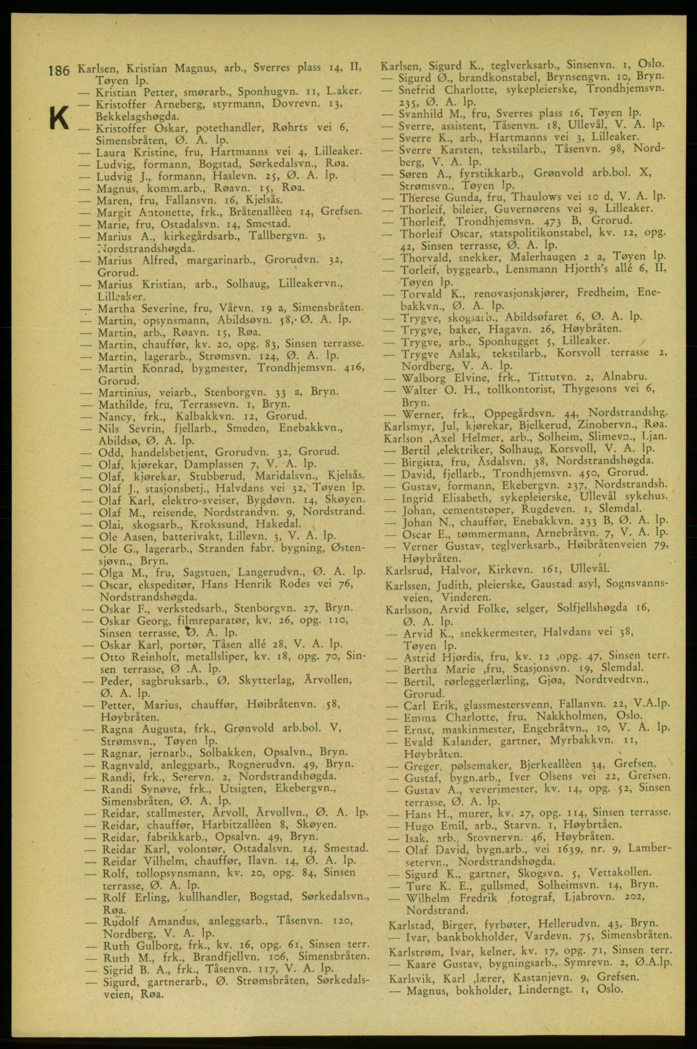 Aker adressebok/adressekalender, PUBL/001/A/006: Aker adressebok, 1937-1938, s. 186
