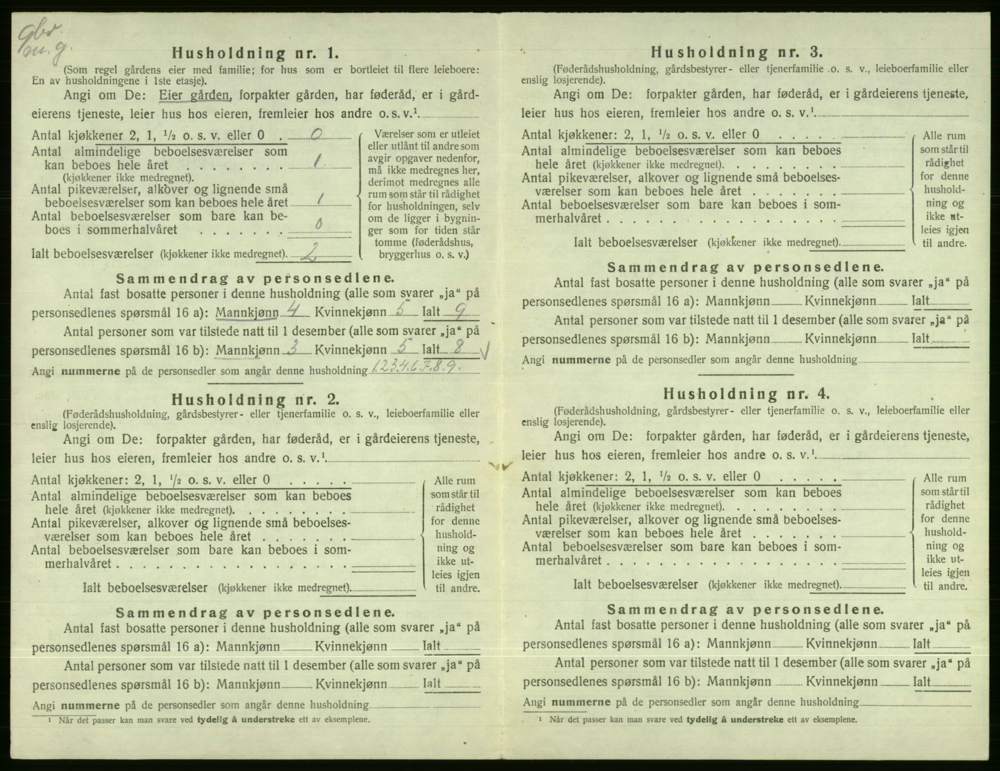 SAB, Folketelling 1920 for 1236 Vossestrand herred, 1920, s. 347