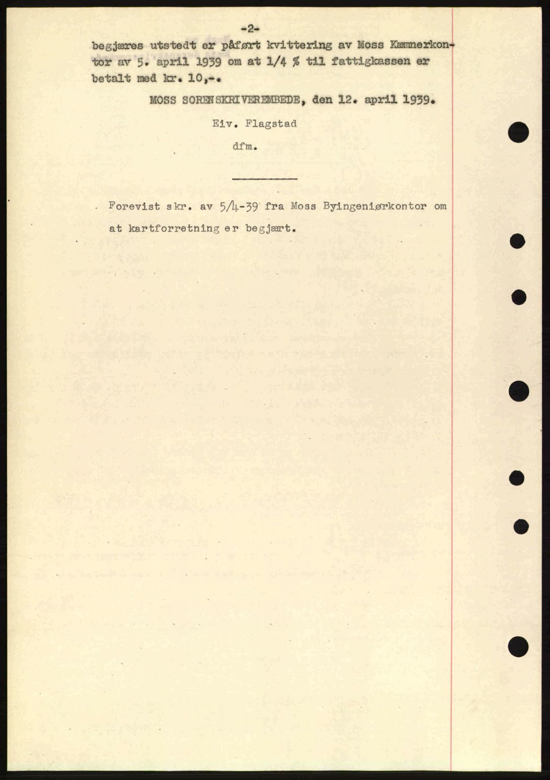Moss sorenskriveri, SAO/A-10168: Pantebok nr. A5, 1938-1939, Dagboknr: 836/1939