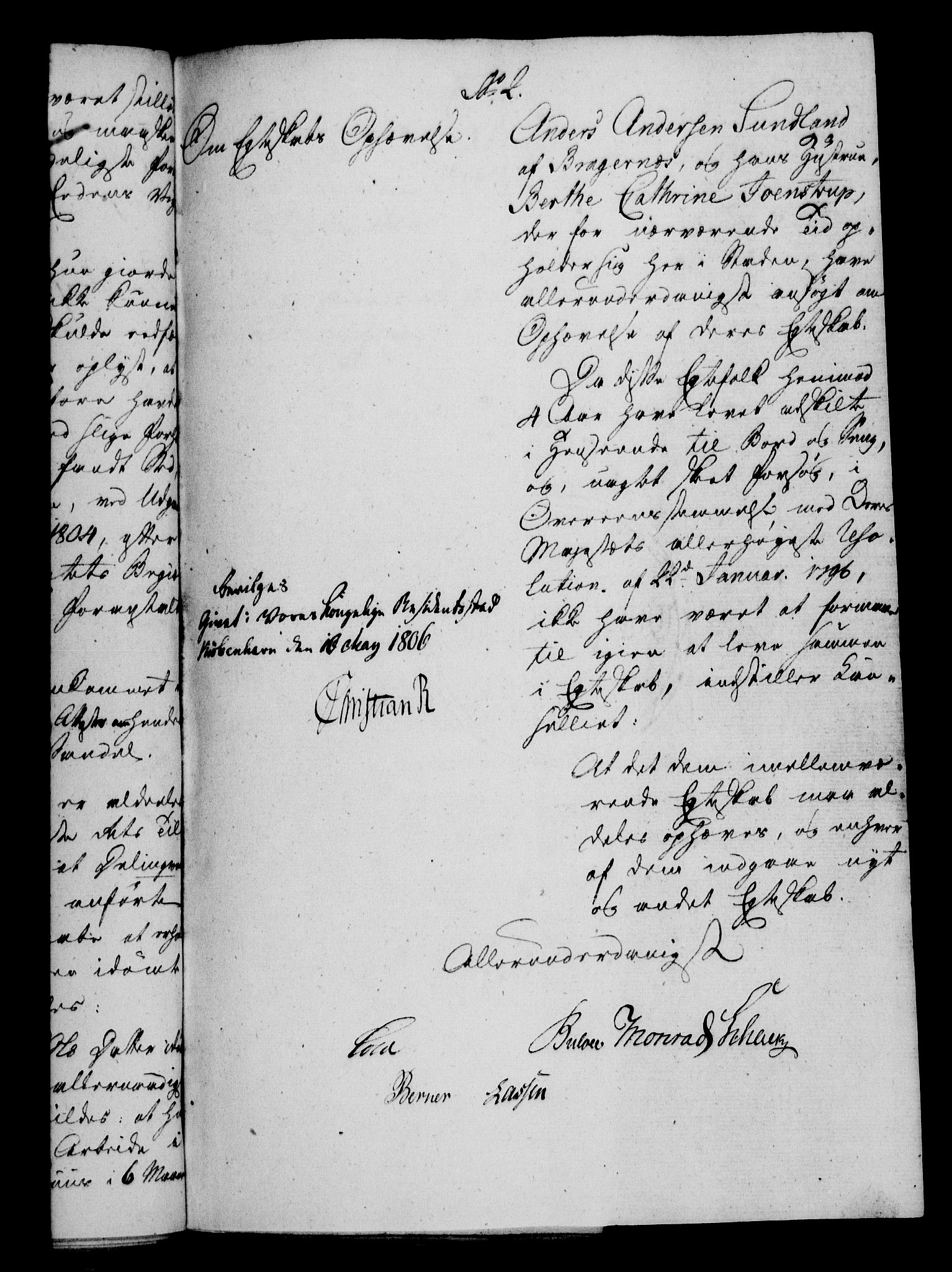 Danske Kanselli 1800-1814, AV/RA-EA-3024/H/Hf/Hfa/Hfaa/L0007: Ekstrakt av forestillinger, 1806