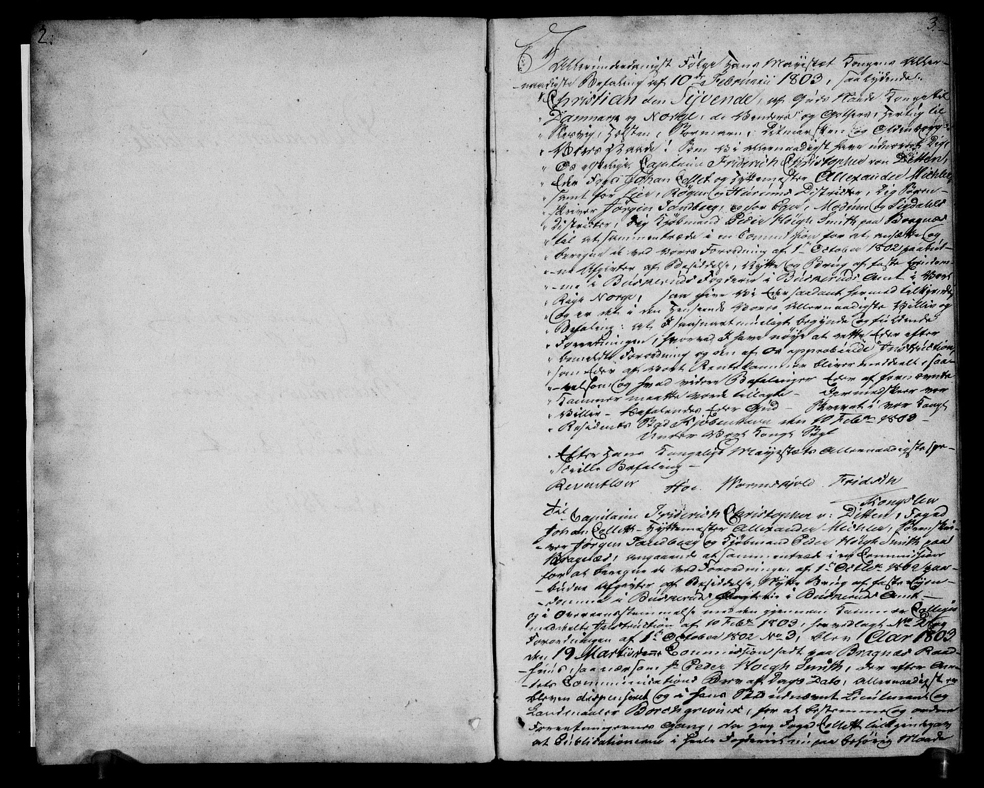 Rentekammeret inntil 1814, Realistisk ordnet avdeling, RA/EA-4070/N/Ne/Nea/L0058: Buskerud fogderi. Deliberasjonsprotokoll, 1803, s. 3