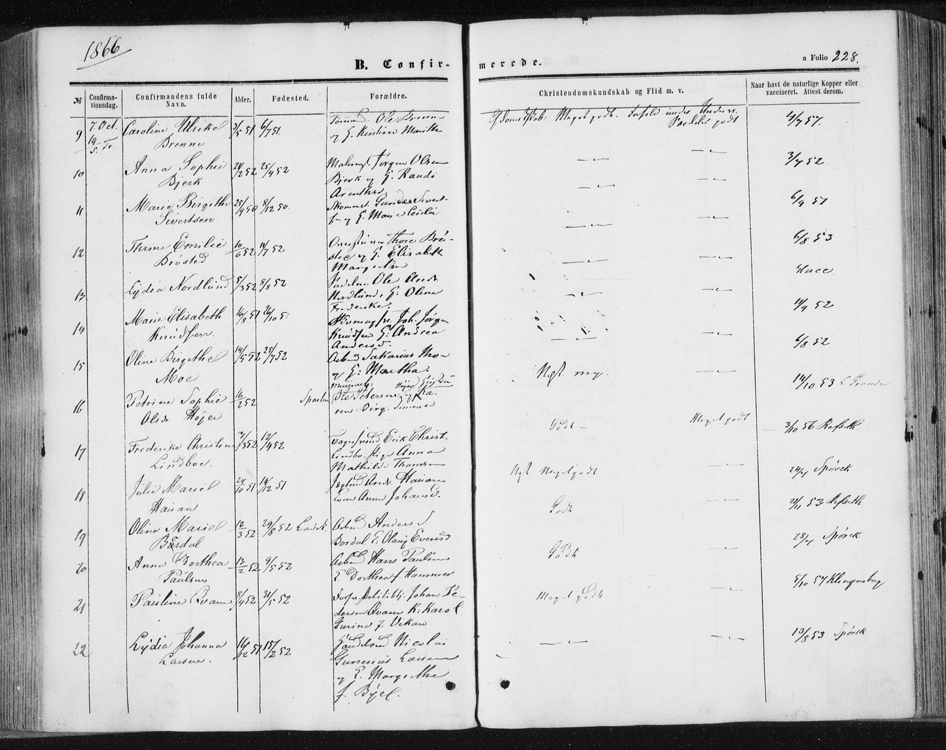 Ministerialprotokoller, klokkerbøker og fødselsregistre - Sør-Trøndelag, SAT/A-1456/602/L0115: Ministerialbok nr. 602A13, 1860-1872, s. 228