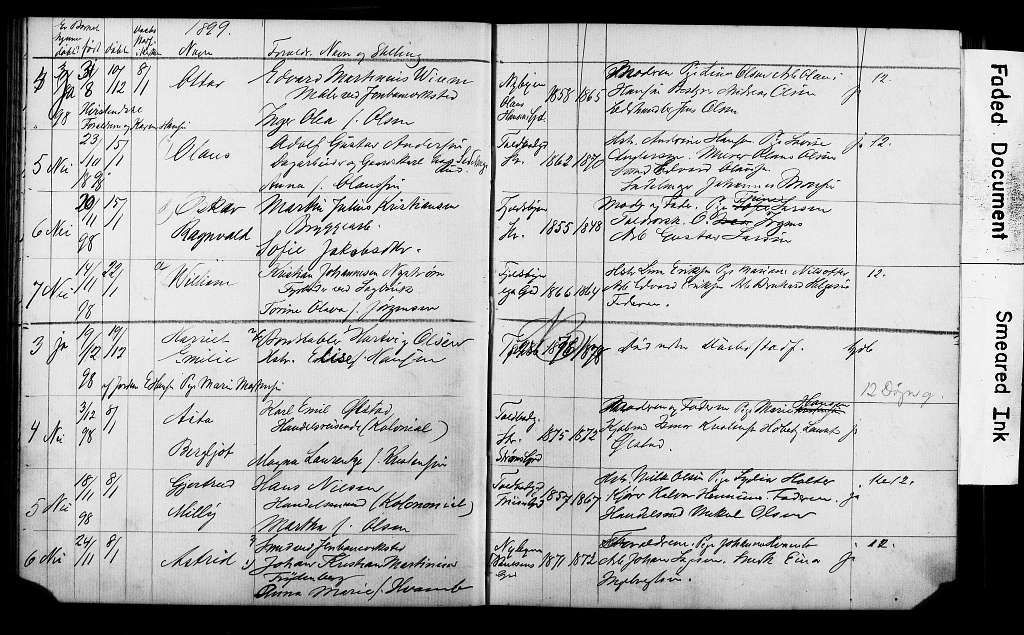 Strømsø kirkebøker, AV/SAKO-A-246/Y/Ya/L0005: Kladd til kirkebok nr. I 5, 1897-1903