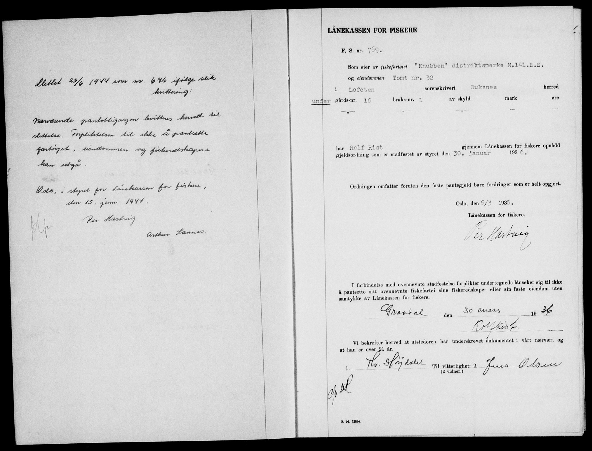 Lofoten sorenskriveri, SAT/A-0017/1/2/2C/L0033b: Pantebok nr. 33b, 1936-1936, Dagboknr: 612/1936