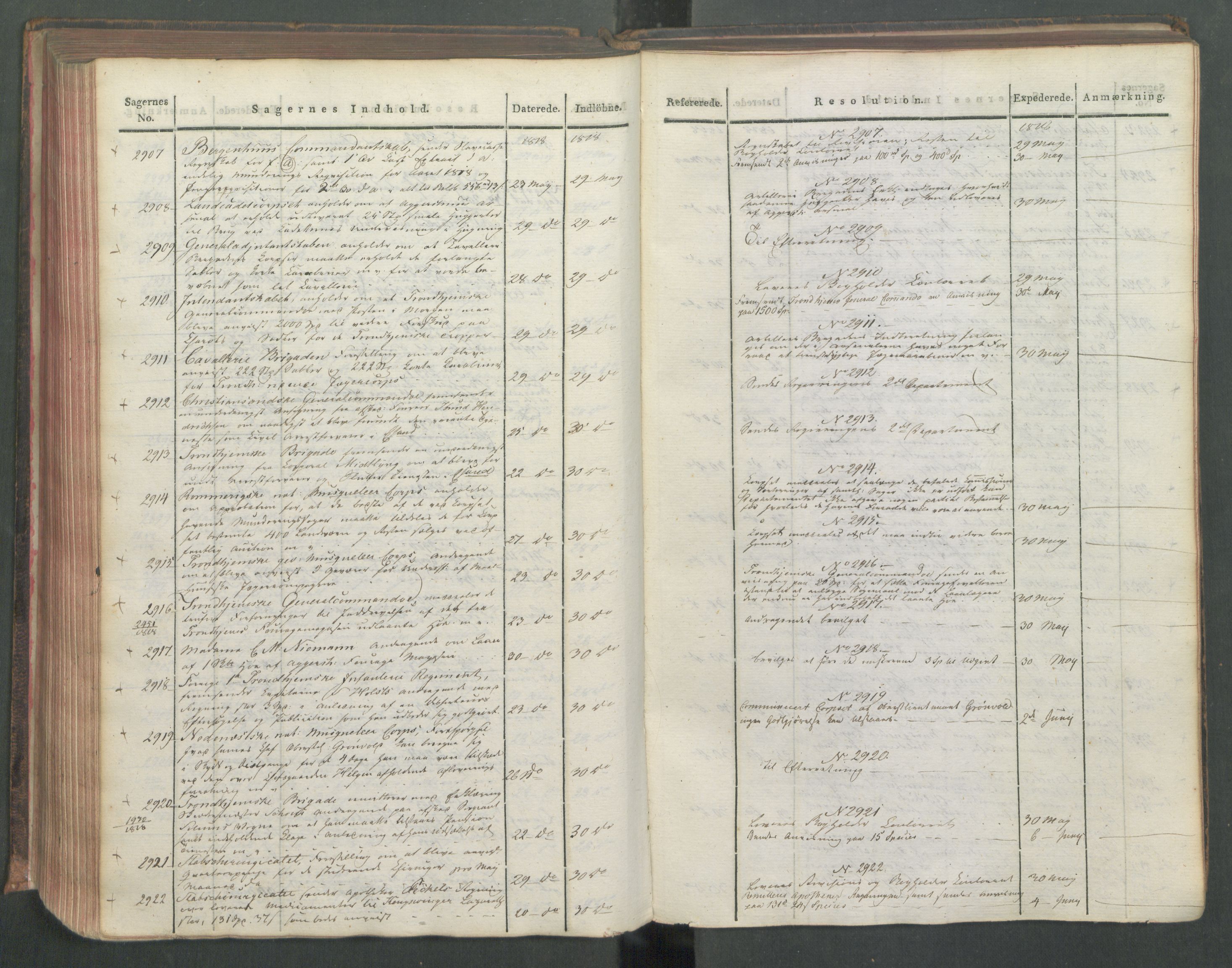 Armédepartementet, AV/RA-RAFA-3493/C/Ca/L0015: 6. Departements Journal, 1818