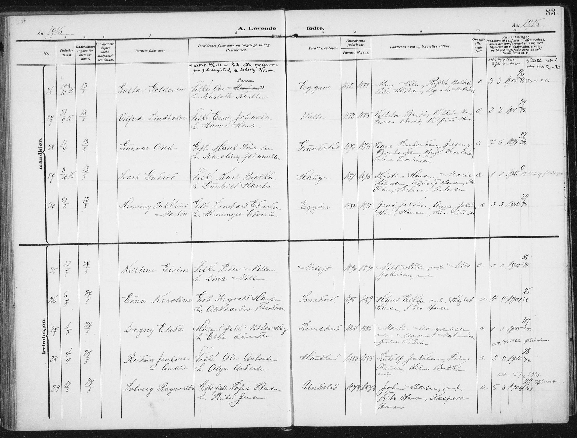 Ministerialprotokoller, klokkerbøker og fødselsregistre - Nordland, AV/SAT-A-1459/880/L1135: Ministerialbok nr. 880A09, 1908-1919, s. 83
