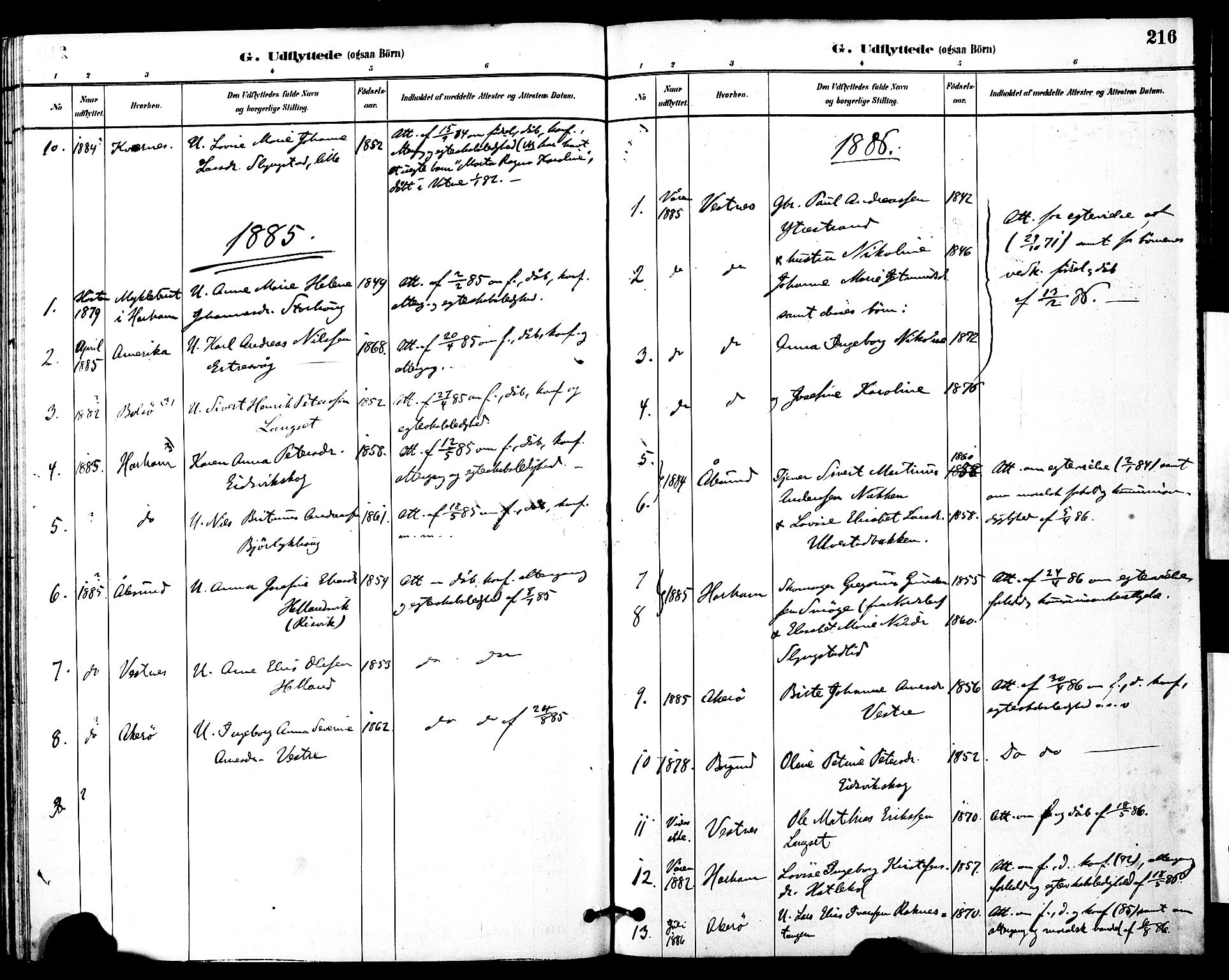 Ministerialprotokoller, klokkerbøker og fødselsregistre - Møre og Romsdal, SAT/A-1454/525/L0374: Ministerialbok nr. 525A04, 1880-1899, s. 216