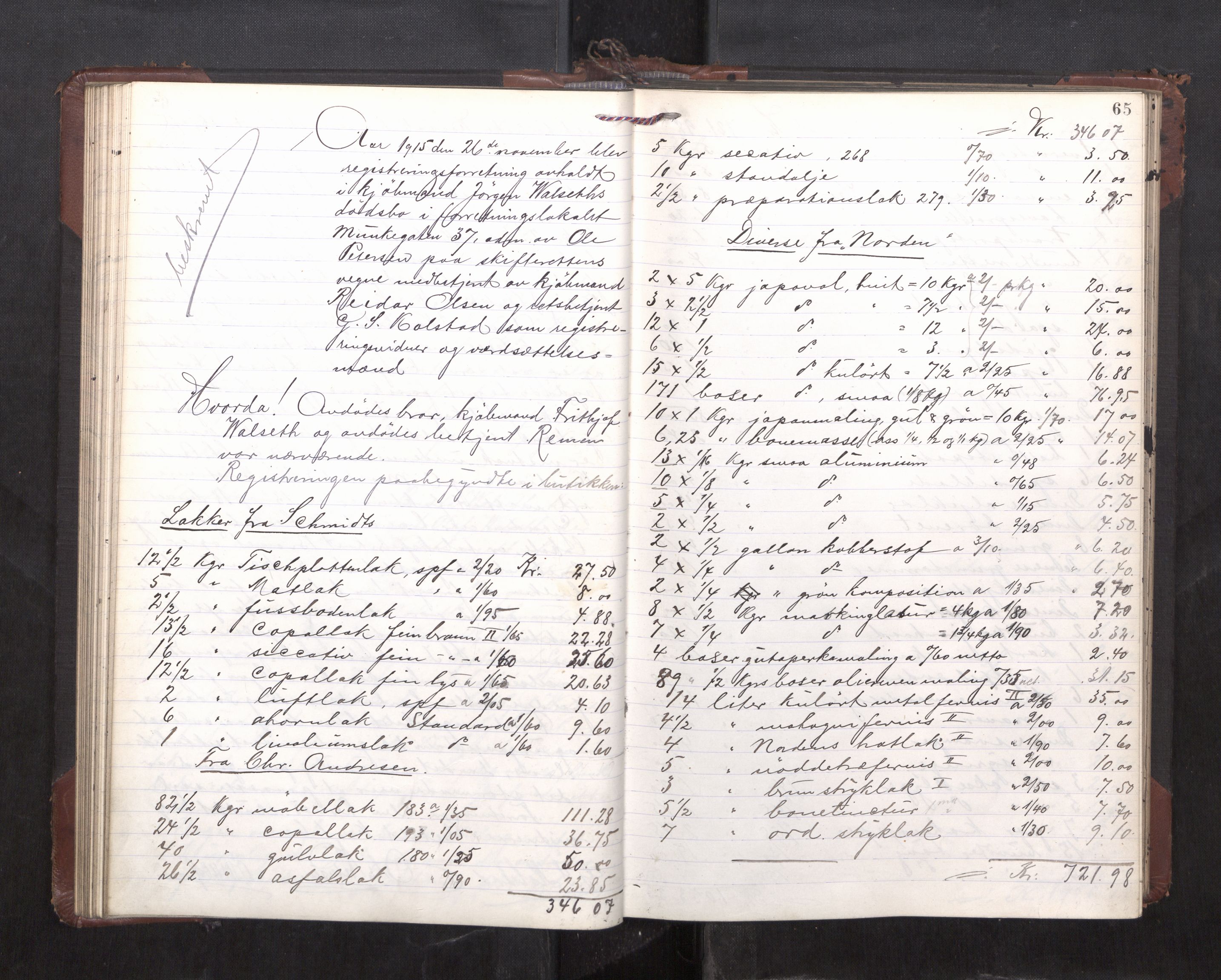 Trondheim byfogd, AV/SAT-A-0003/1/3/3C/L0036: Skifteregistreringsprotokoll - 14/4-24/9. (u/ register), 1915-1918, s. 65