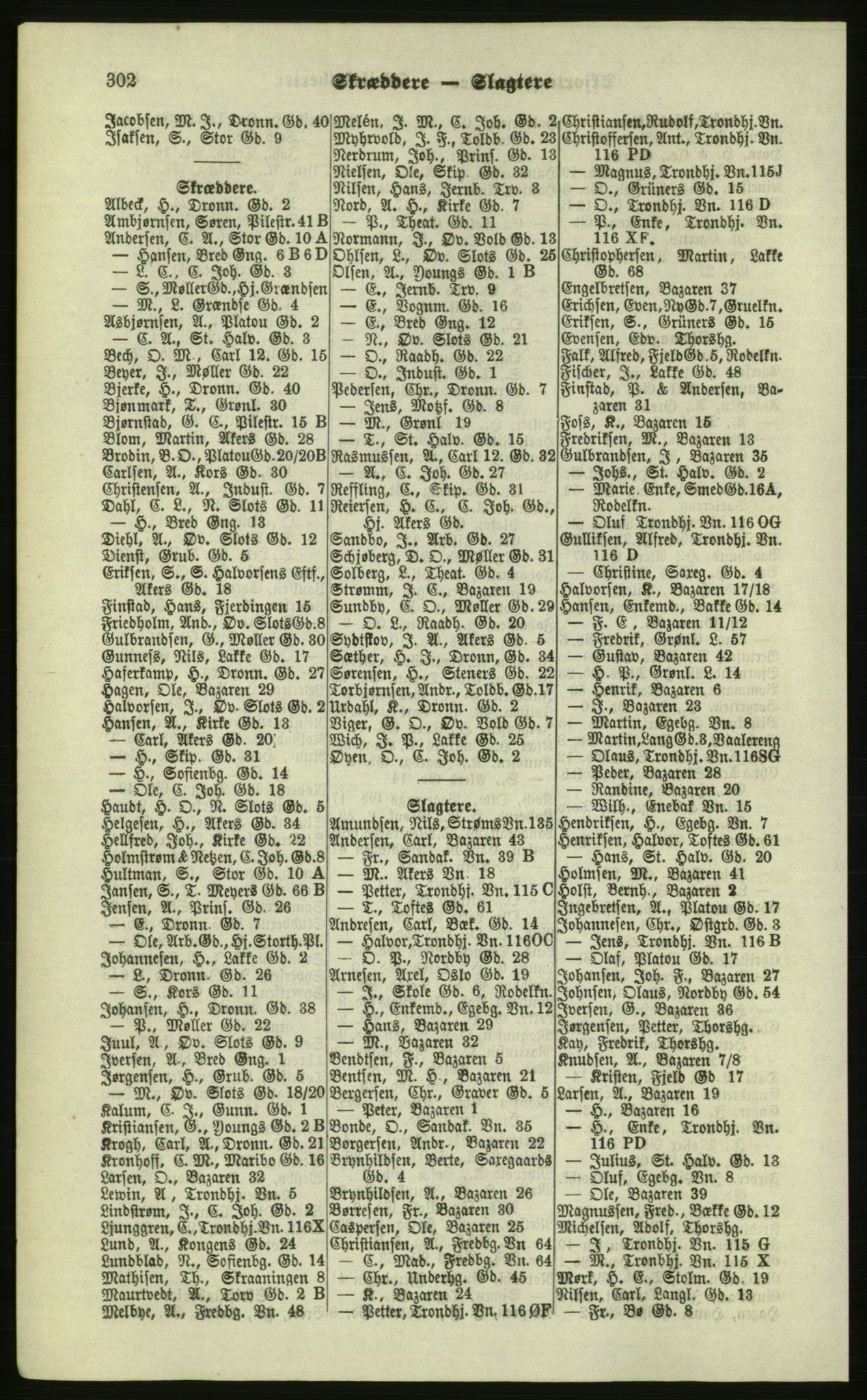 Kristiania/Oslo adressebok, PUBL/-, 1879, s. 302