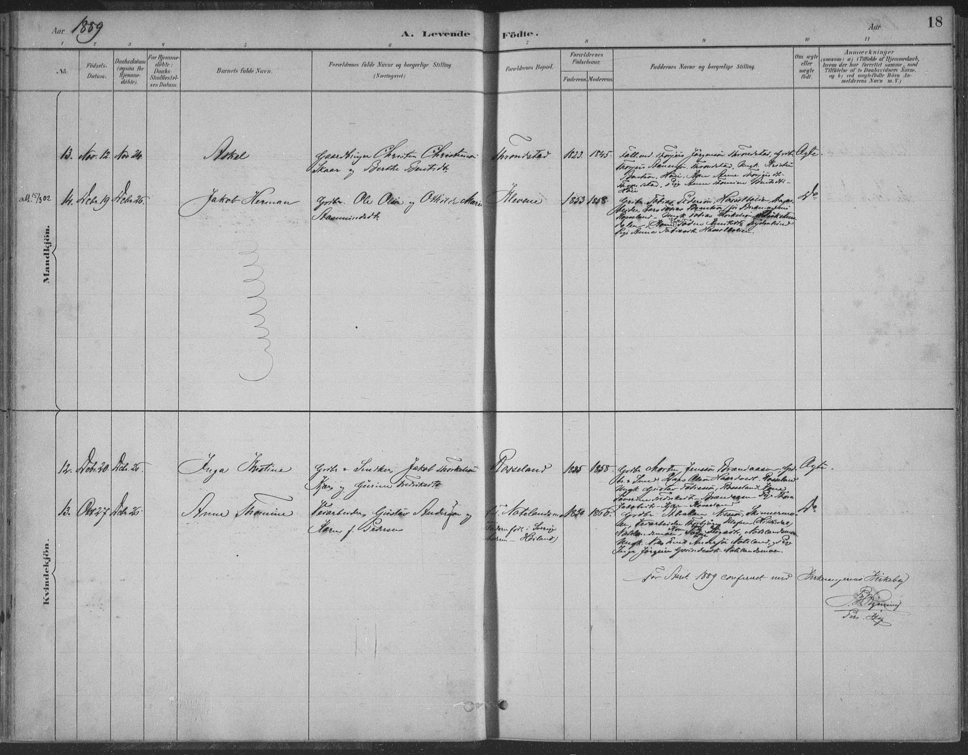 Søgne sokneprestkontor, SAK/1111-0037/F/Fa/Faa/L0003: Ministerialbok nr. A 3, 1883-1910, s. 18