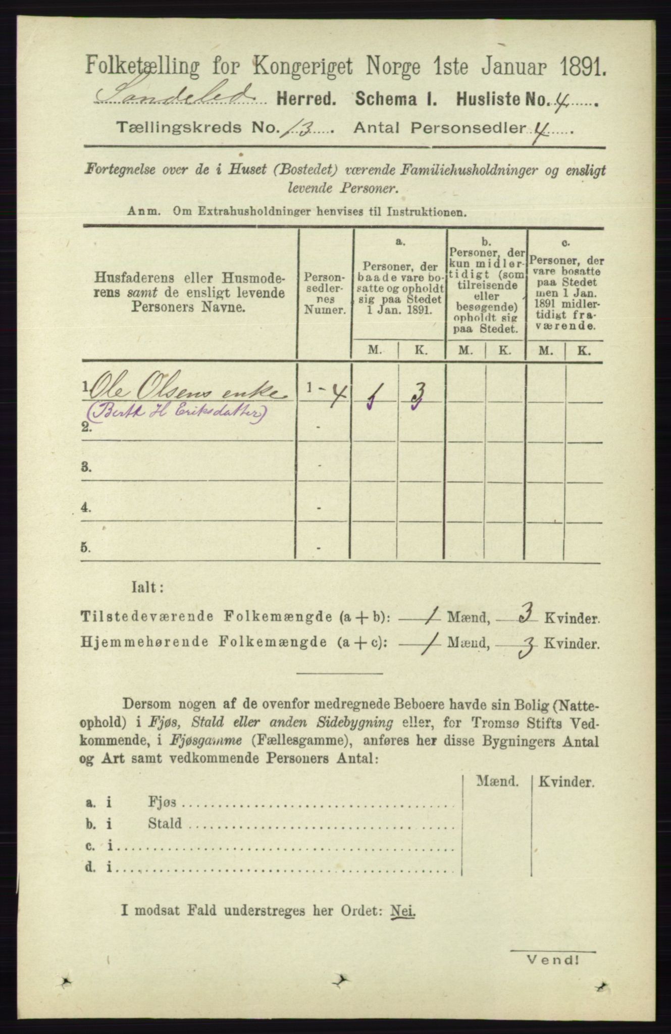 RA, Folketelling 1891 for 0913 Søndeled herred, 1891, s. 3869