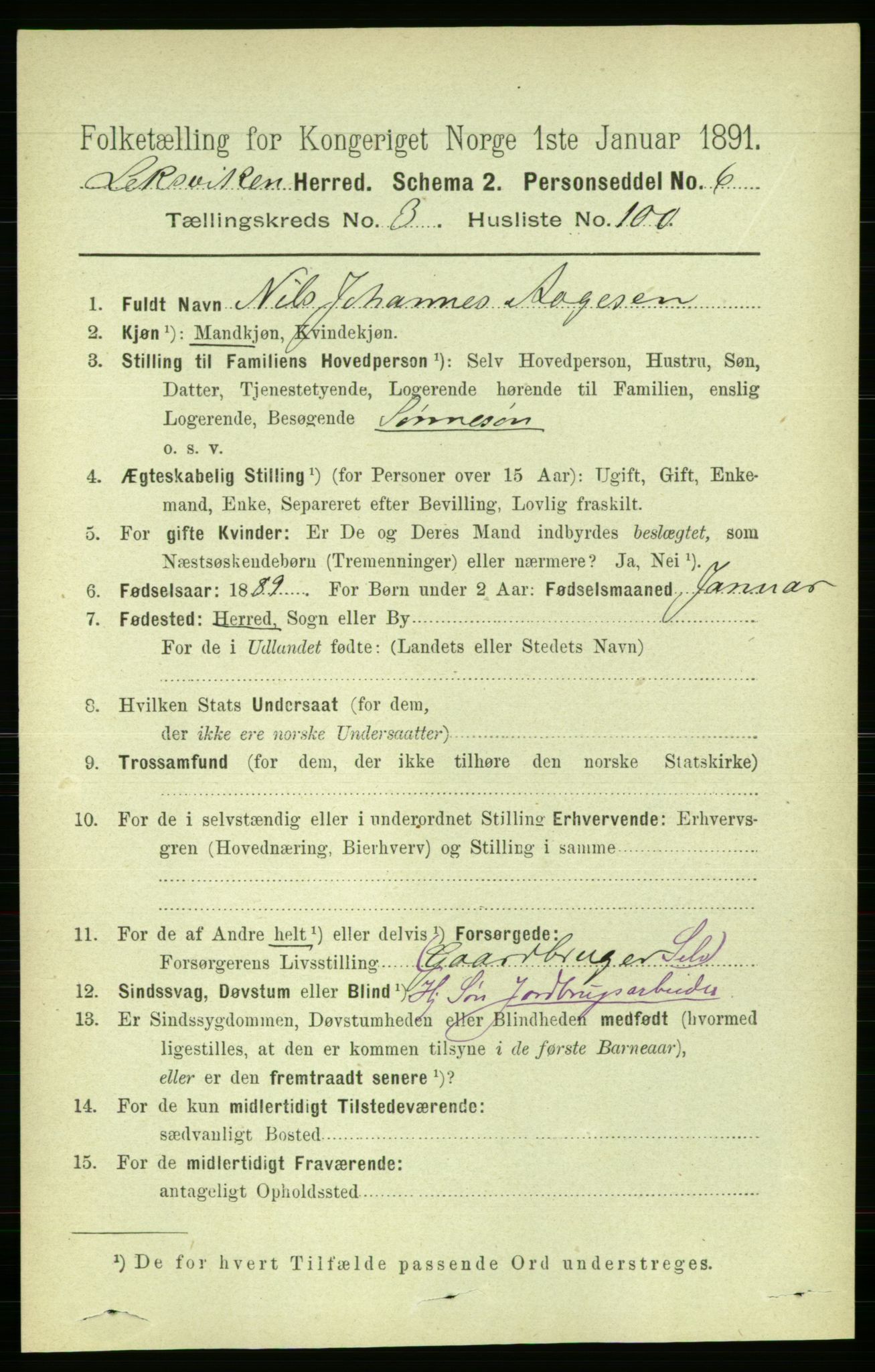 RA, Folketelling 1891 for 1718 Leksvik herred, 1891, s. 1801