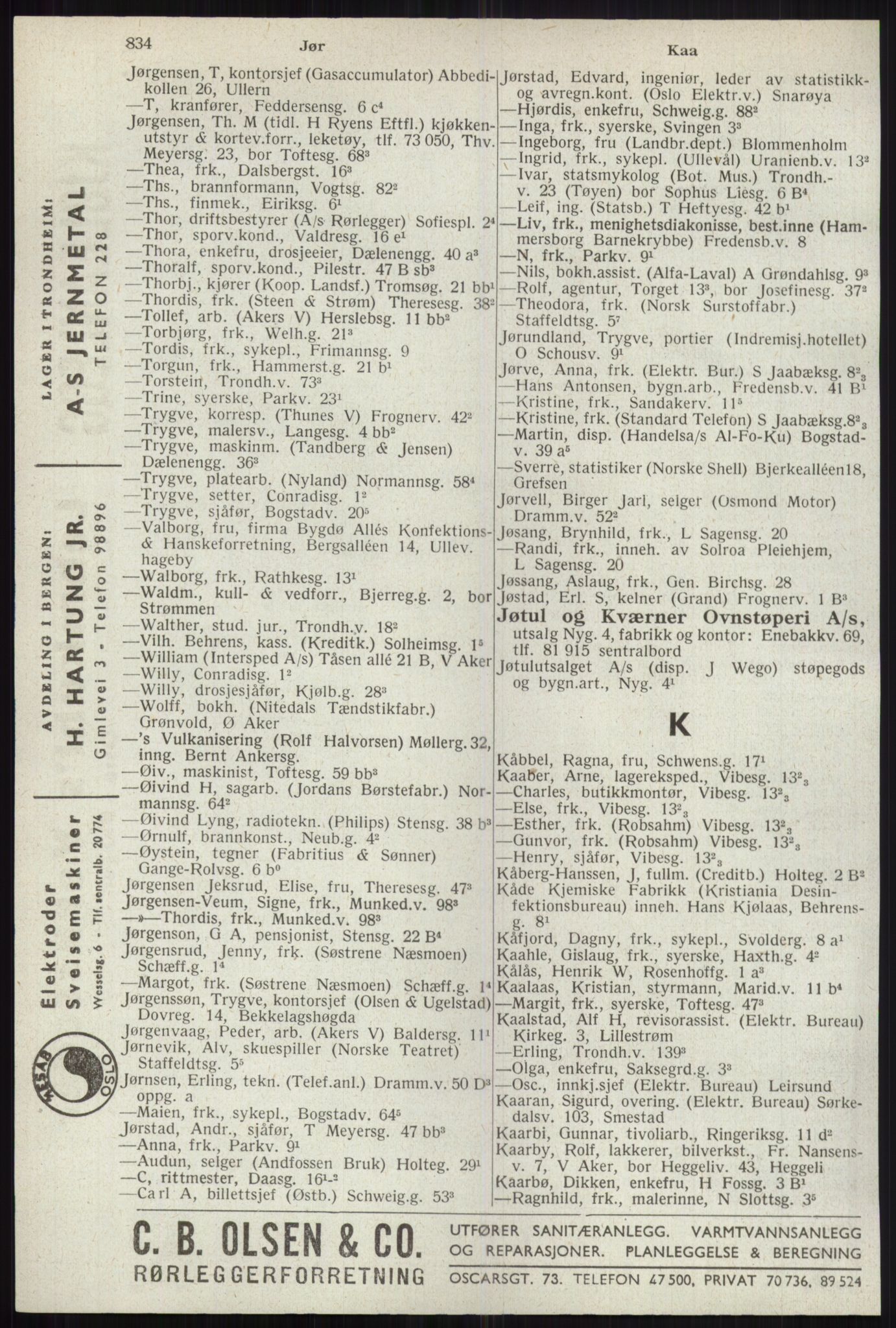 Kristiania/Oslo adressebok, PUBL/-, 1941, s. 834