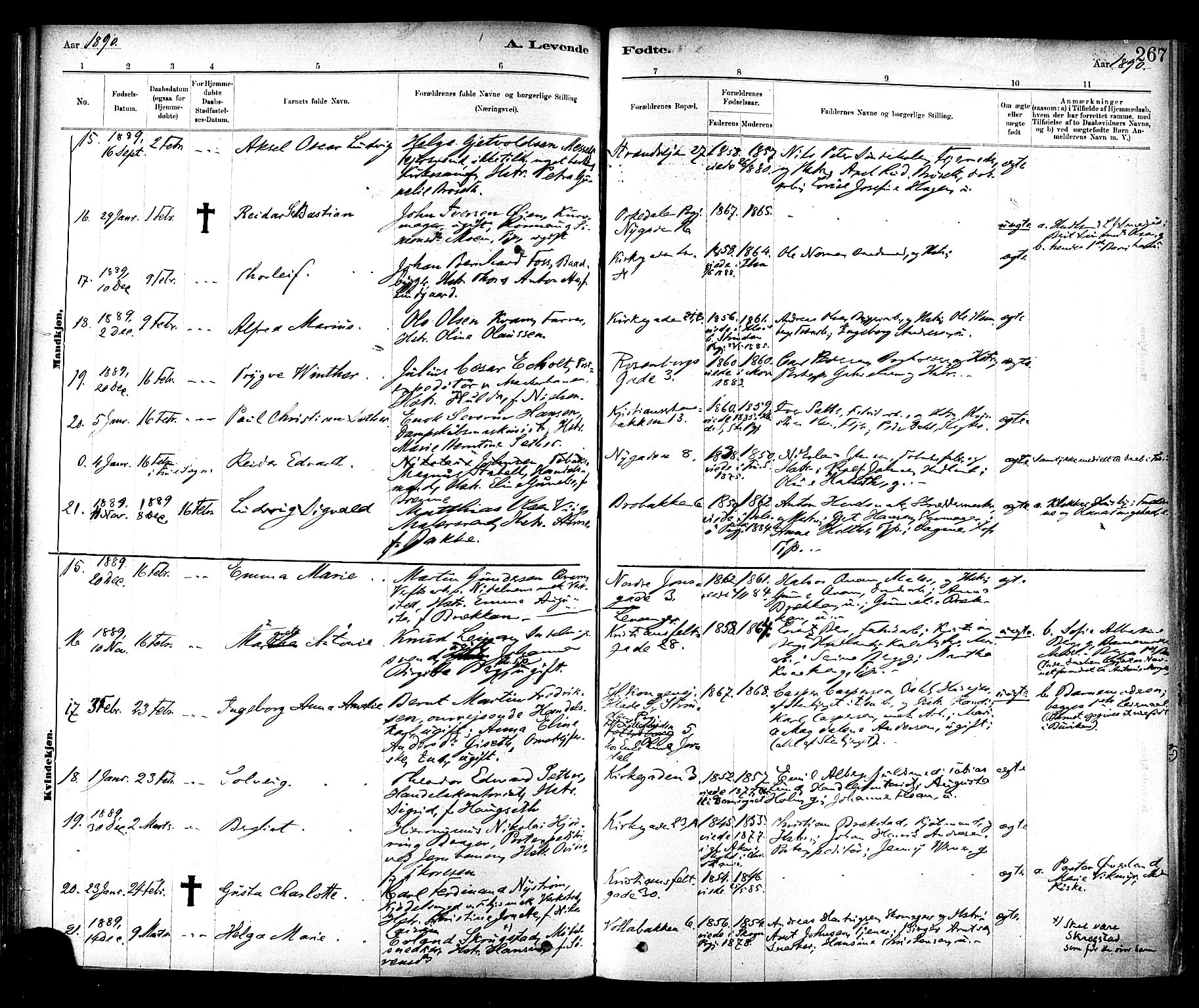 Ministerialprotokoller, klokkerbøker og fødselsregistre - Sør-Trøndelag, SAT/A-1456/604/L0188: Ministerialbok nr. 604A09, 1878-1892, s. 267