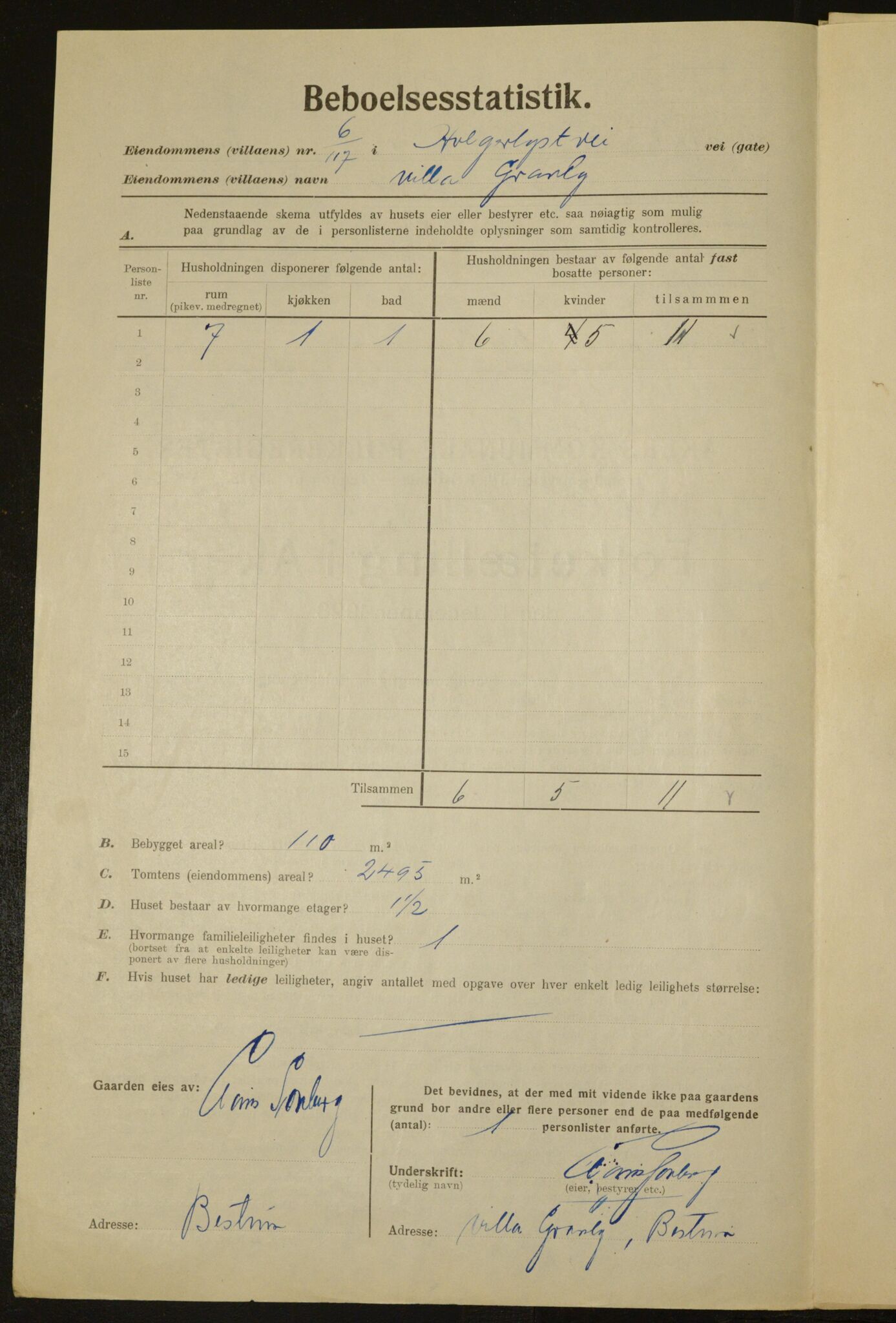 , Kommunal folketelling 1.12.1923 for Aker, 1923, s. 2619