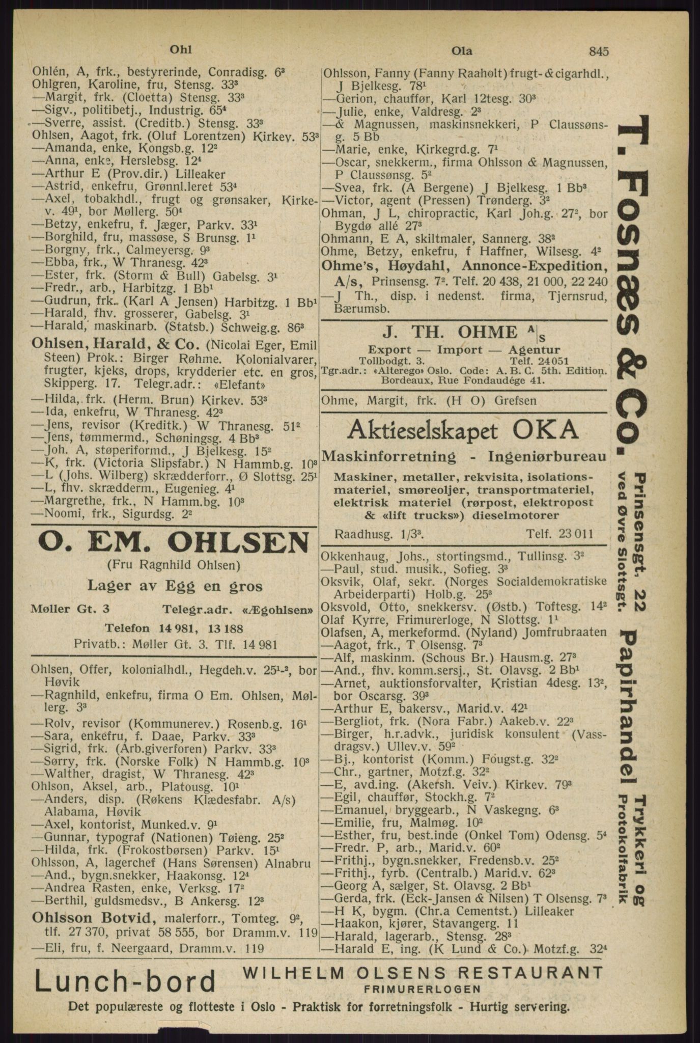 Kristiania/Oslo adressebok, PUBL/-, 1927, s. 845