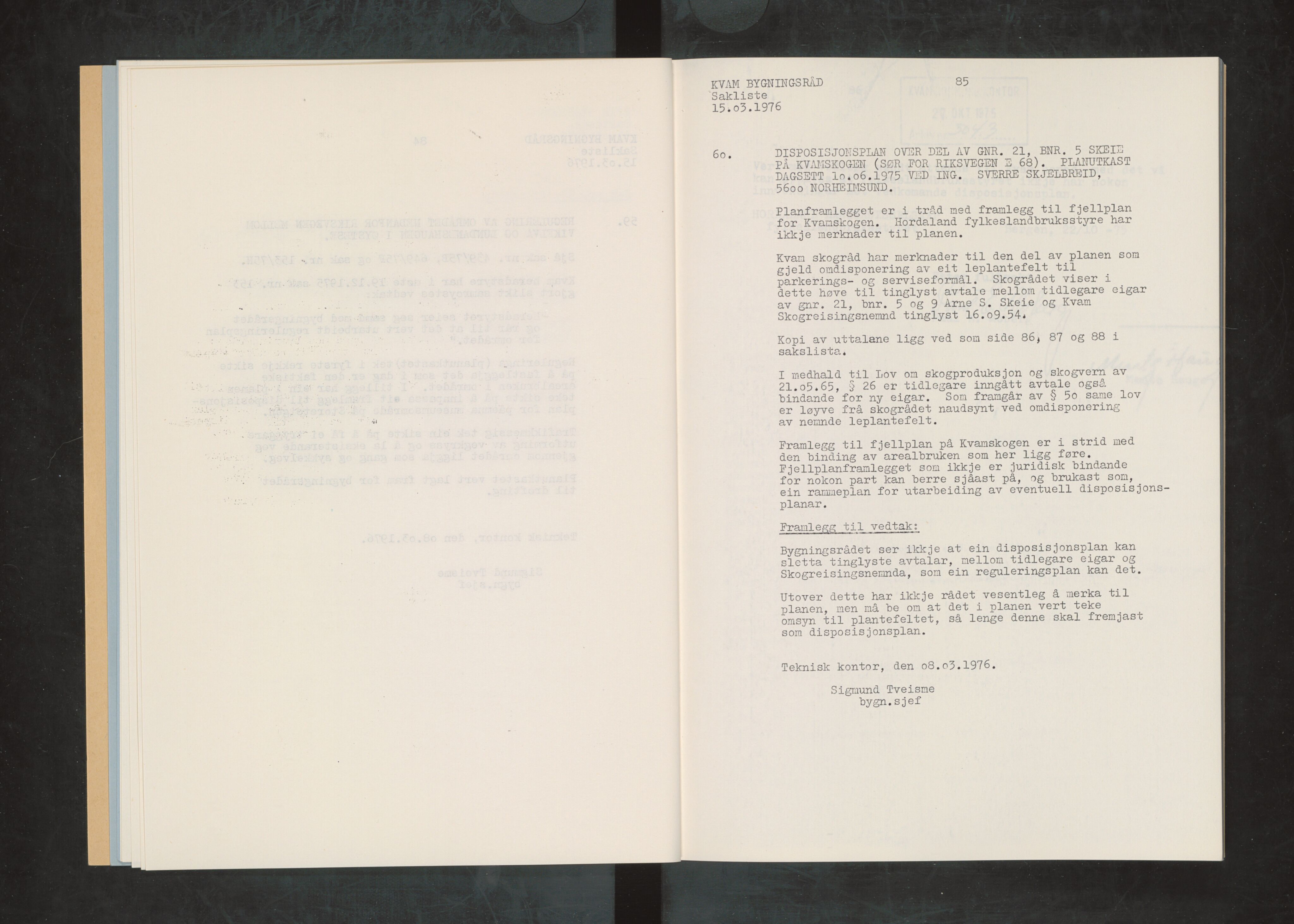 Kvam herad. Bygningsrådet, IKAH/1238-511/A/Ab/L0052: Utskrift av møtebok for Kvam bygningsråd, 1976