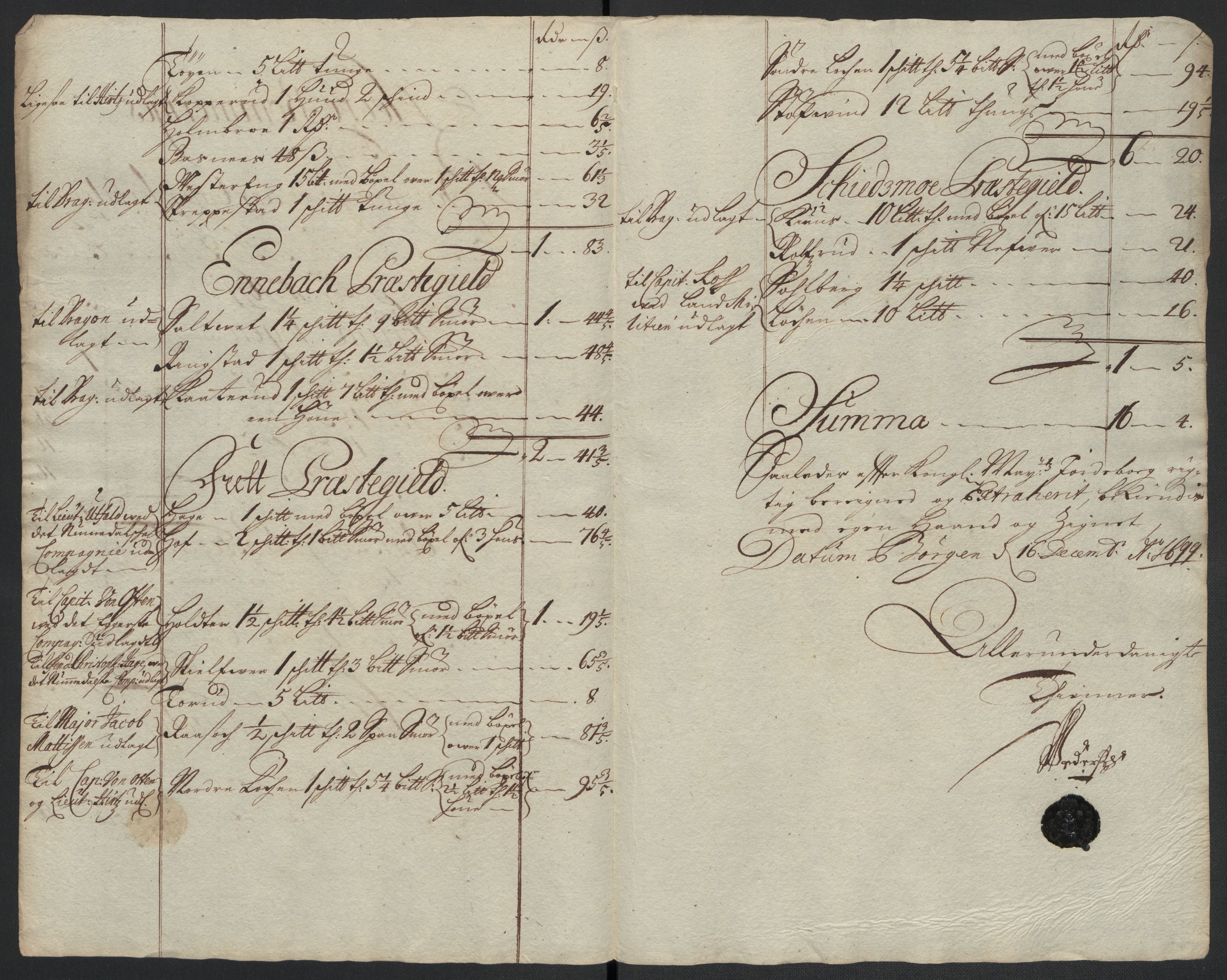 Rentekammeret inntil 1814, Reviderte regnskaper, Fogderegnskap, AV/RA-EA-4092/R11/L0582: Fogderegnskap Nedre Romerike, 1699, s. 25