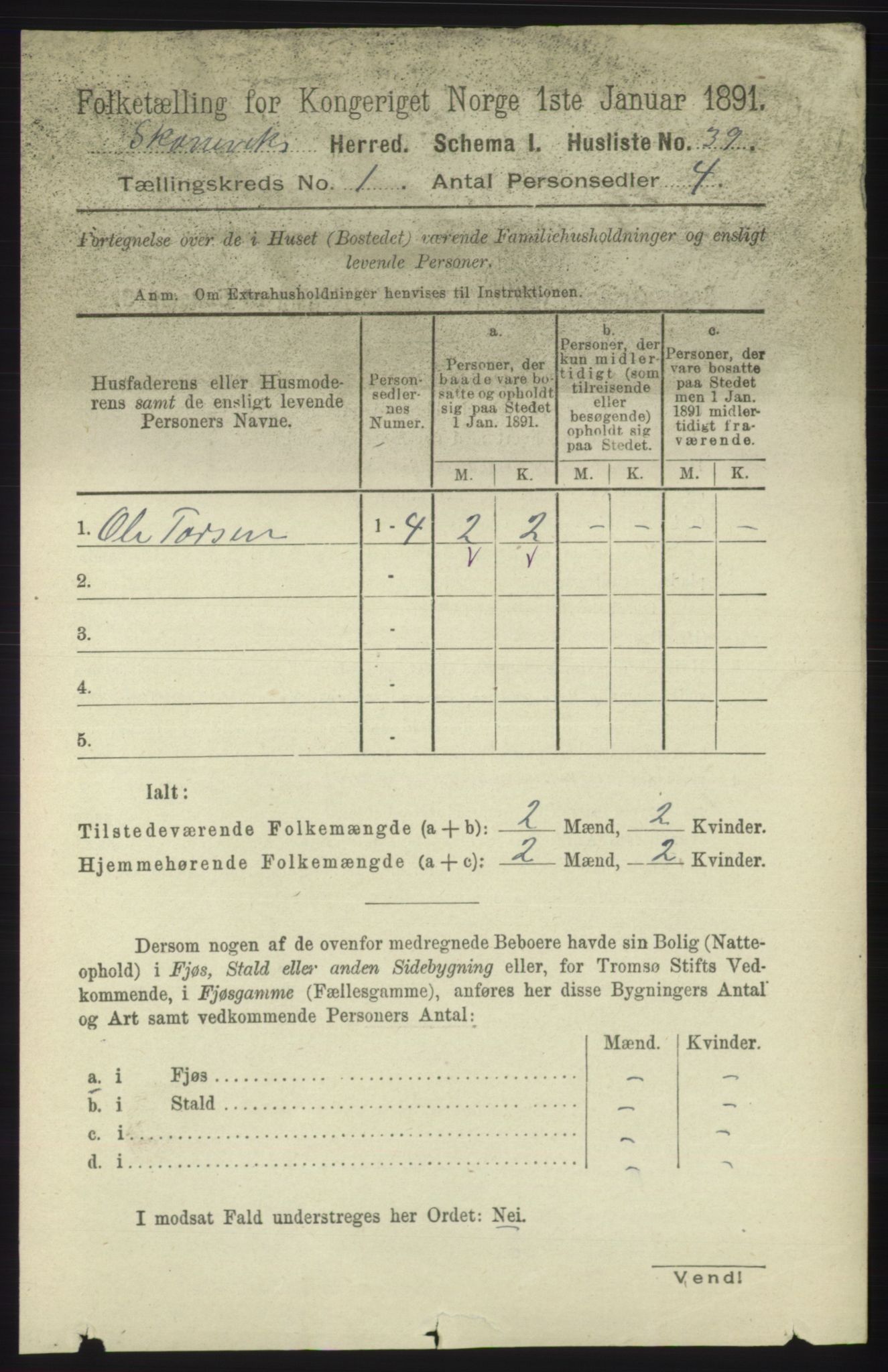 RA, Folketelling 1891 for 1212 Skånevik herred, 1891, s. 70