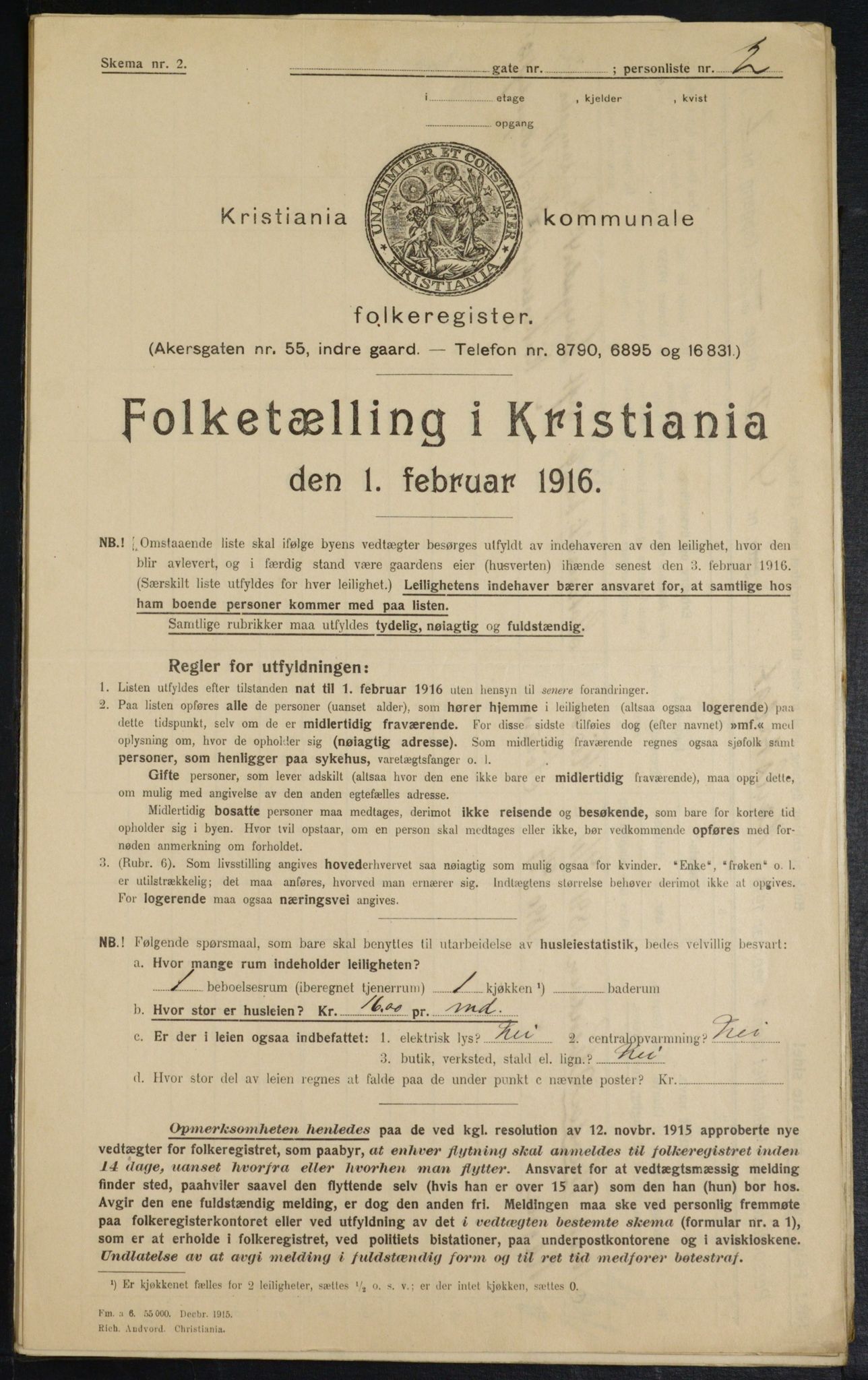 OBA, Kommunal folketelling 1.2.1916 for Kristiania, 1916, s. 49996