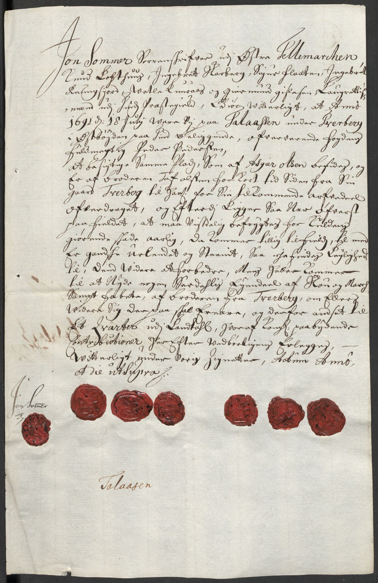 Rentekammeret inntil 1814, Reviderte regnskaper, Fogderegnskap, AV/RA-EA-4092/R35/L2089: Fogderegnskap Øvre og Nedre Telemark, 1690-1692, s. 185