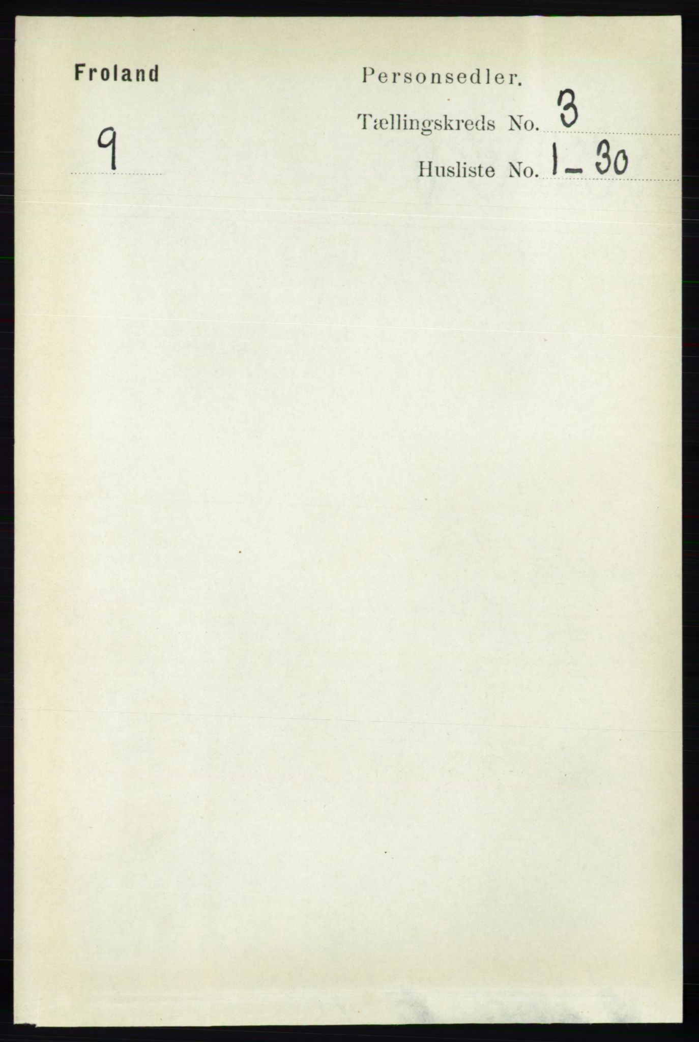 RA, Folketelling 1891 for 0919 Froland herred, 1891, s. 1014