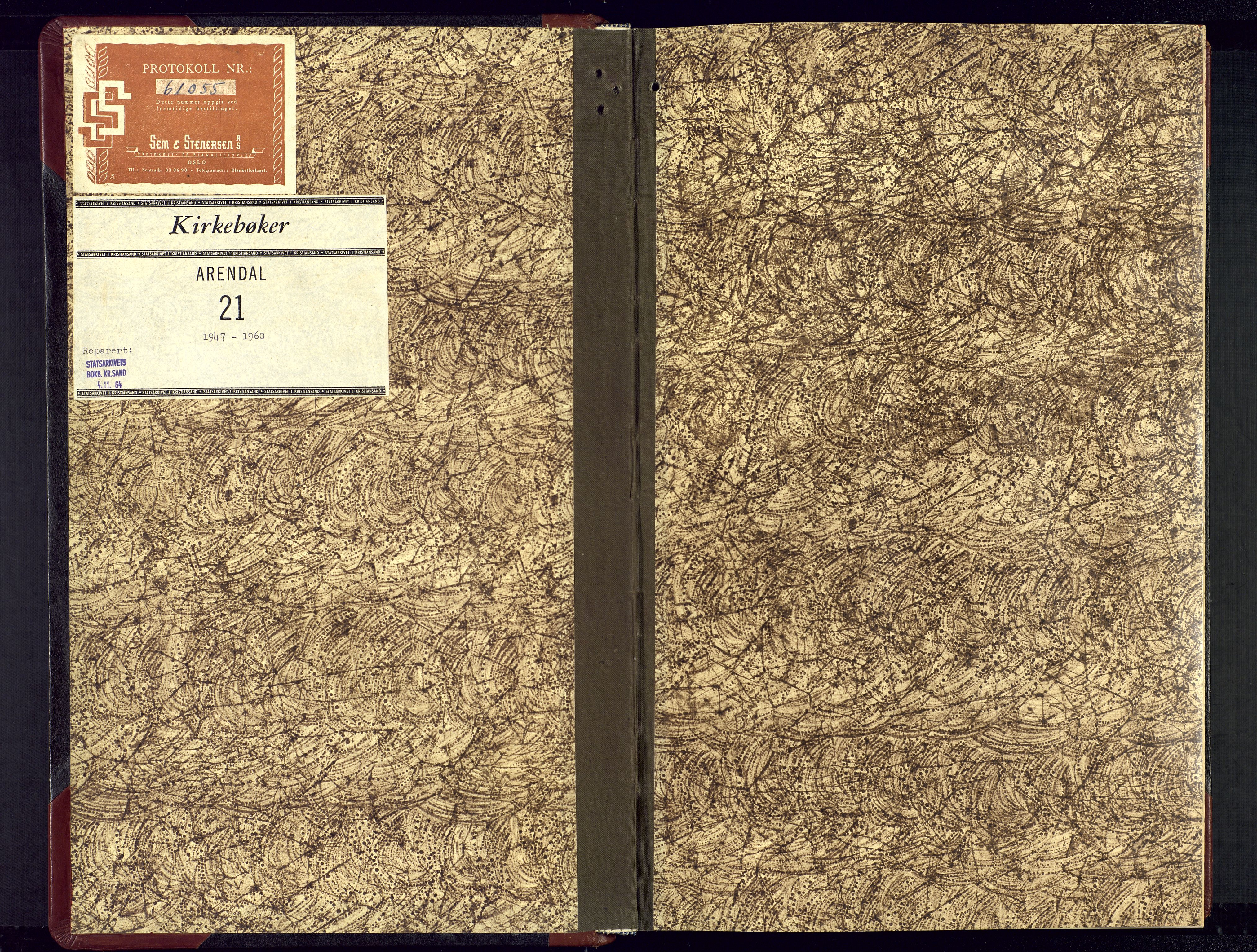 Arendal sokneprestkontor, Trefoldighet, SAK/1111-0040/F/Fb/L0010: Klokkerbok nr. B-10, 1949-1960