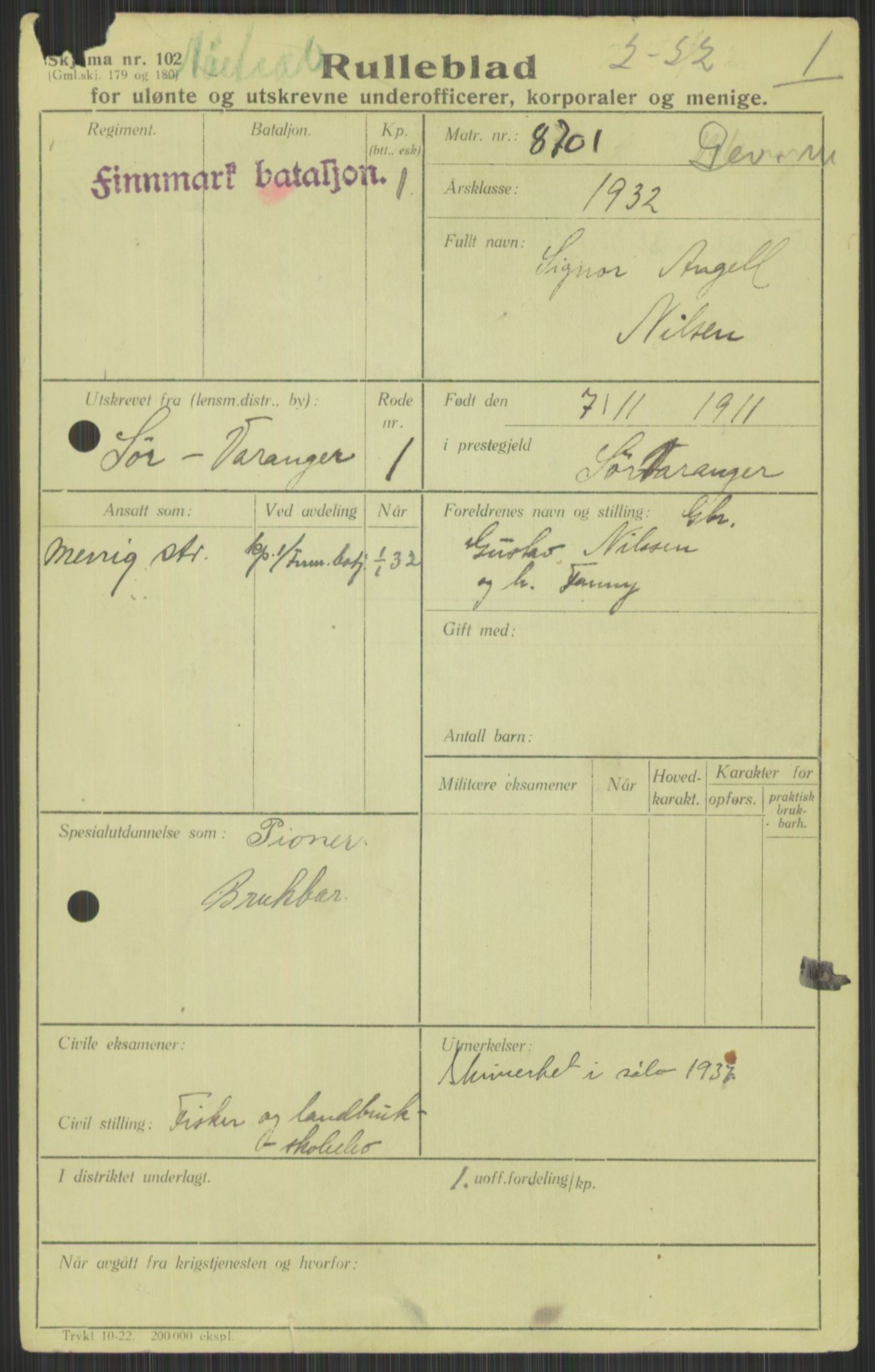 Forsvaret, Varanger bataljon, AV/RA-RAFA-2258/1/D/L0440: Rulleblad for fødte 1892-1912, 1892-1912, s. 1359