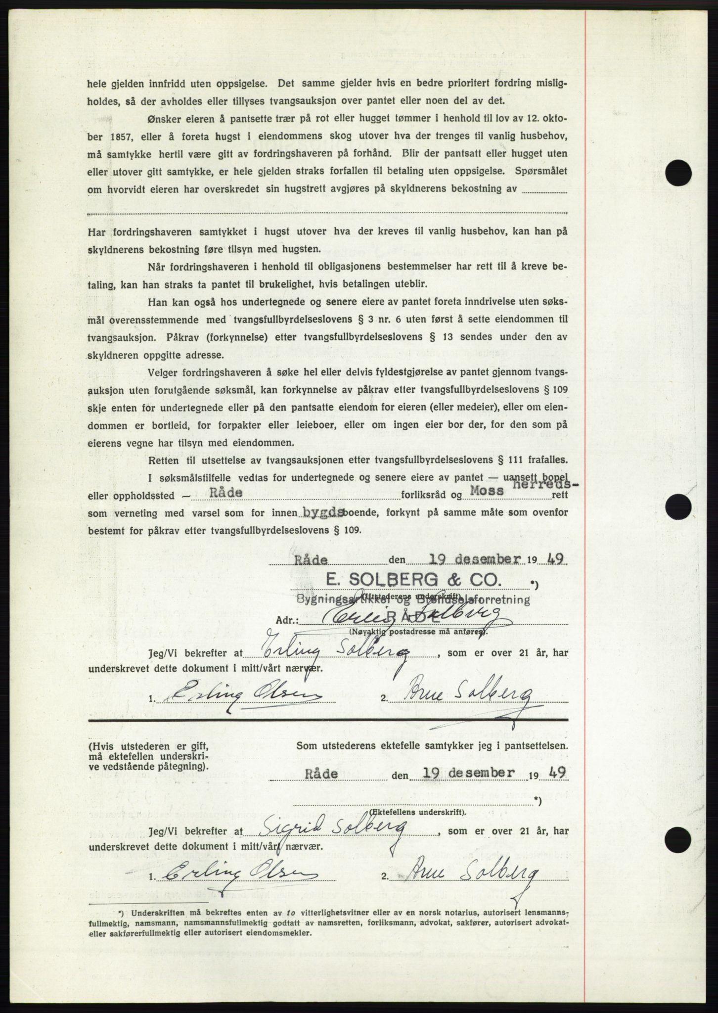 Moss sorenskriveri, SAO/A-10168: Pantebok nr. B23, 1949-1950, Dagboknr: 4159/1949