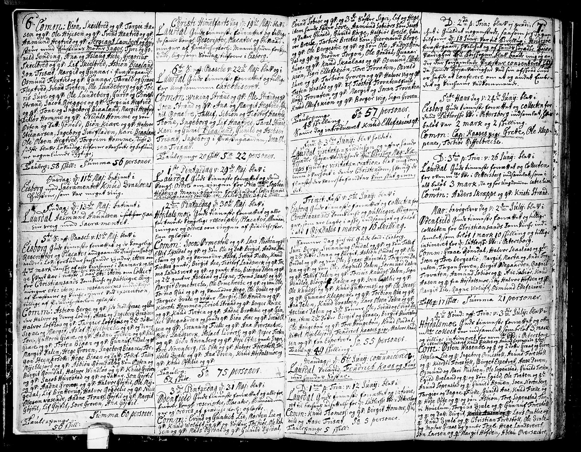 Lårdal kirkebøker, SAKO/A-284/F/Fa/L0002: Ministerialbok nr. I 2, 1734-1754, s. 6-7