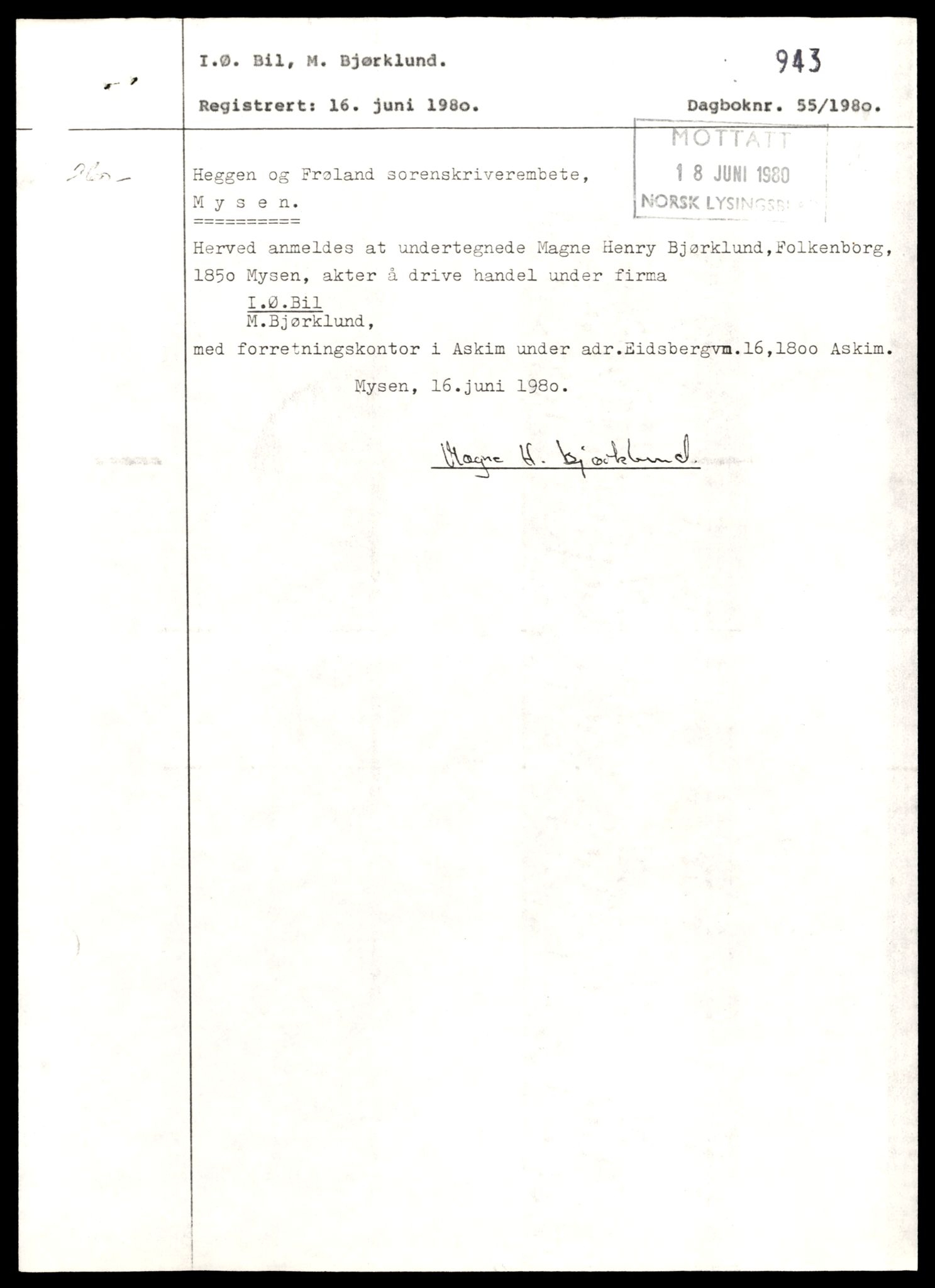 Heggen og Frøland tingrett, AV/SAT-A-10208/K/Kb/Kba/L0015: Enkeltmannsforetak, aksjeselskap og andelslag, 55/1980-39/1981, 1980-1981