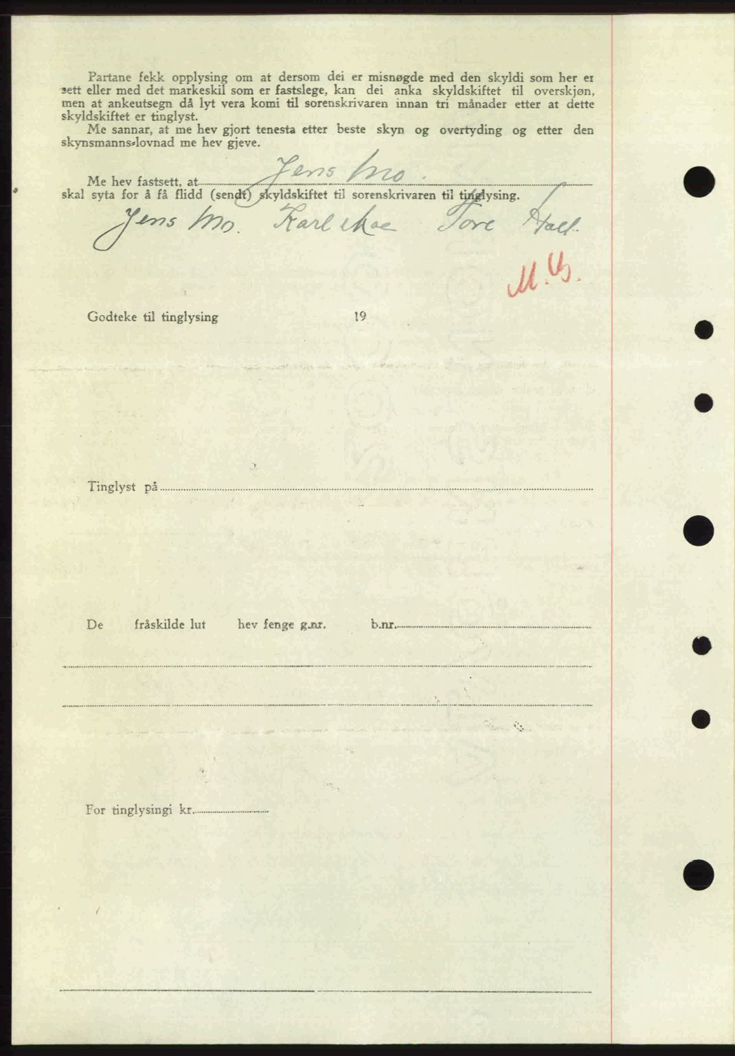 Nordre Sunnmøre sorenskriveri, AV/SAT-A-0006/1/2/2C/2Ca: Pantebok nr. A33, 1949-1950, Dagboknr: 2769/1949