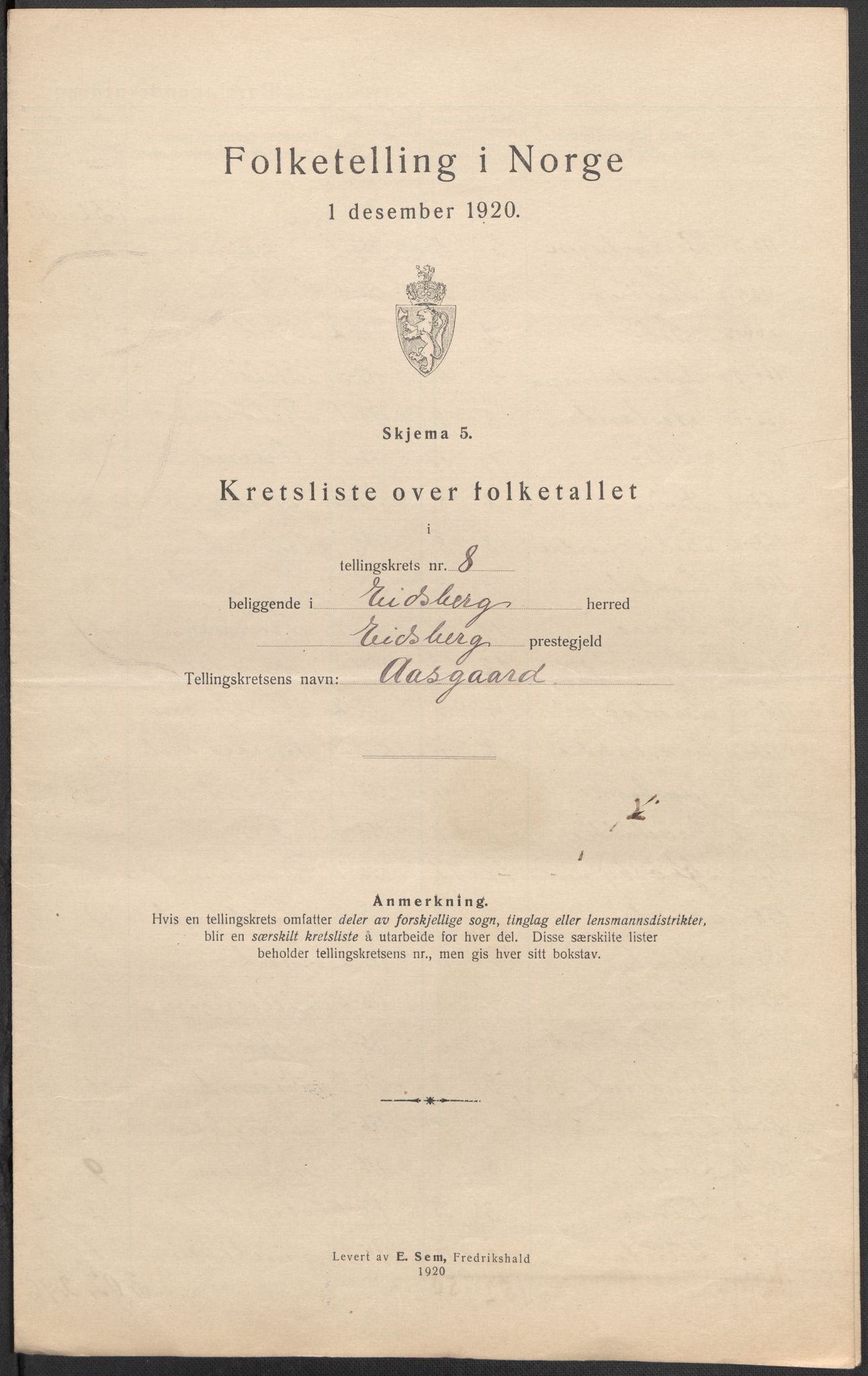 SAO, Folketelling 1920 for 0125 Eidsberg herred, 1920, s. 26