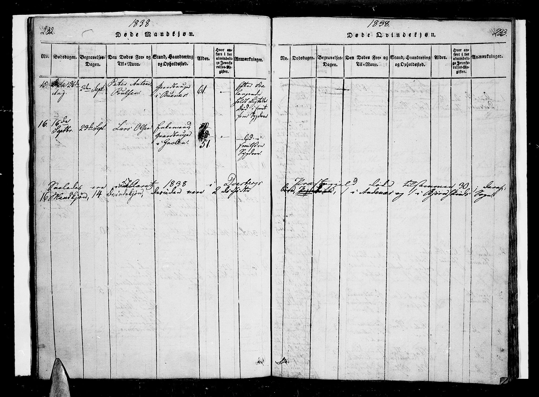 Ministerialprotokoller, klokkerbøker og fødselsregistre - Nordland, AV/SAT-A-1459/897/L1395: Ministerialbok nr. 897A03, 1820-1841, s. 232-233