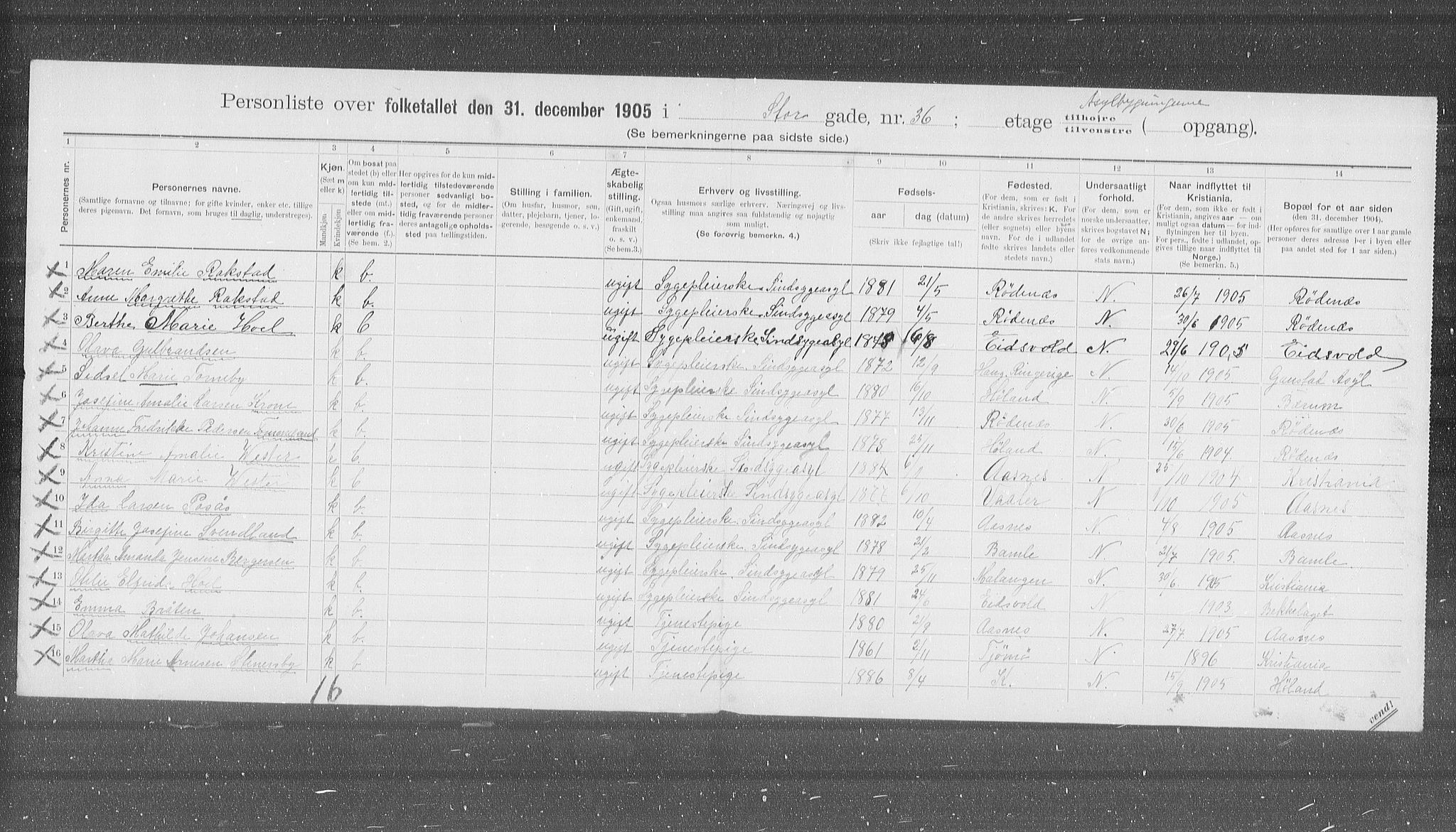 OBA, Kommunal folketelling 31.12.1905 for Kristiania kjøpstad, 1905, s. 54077