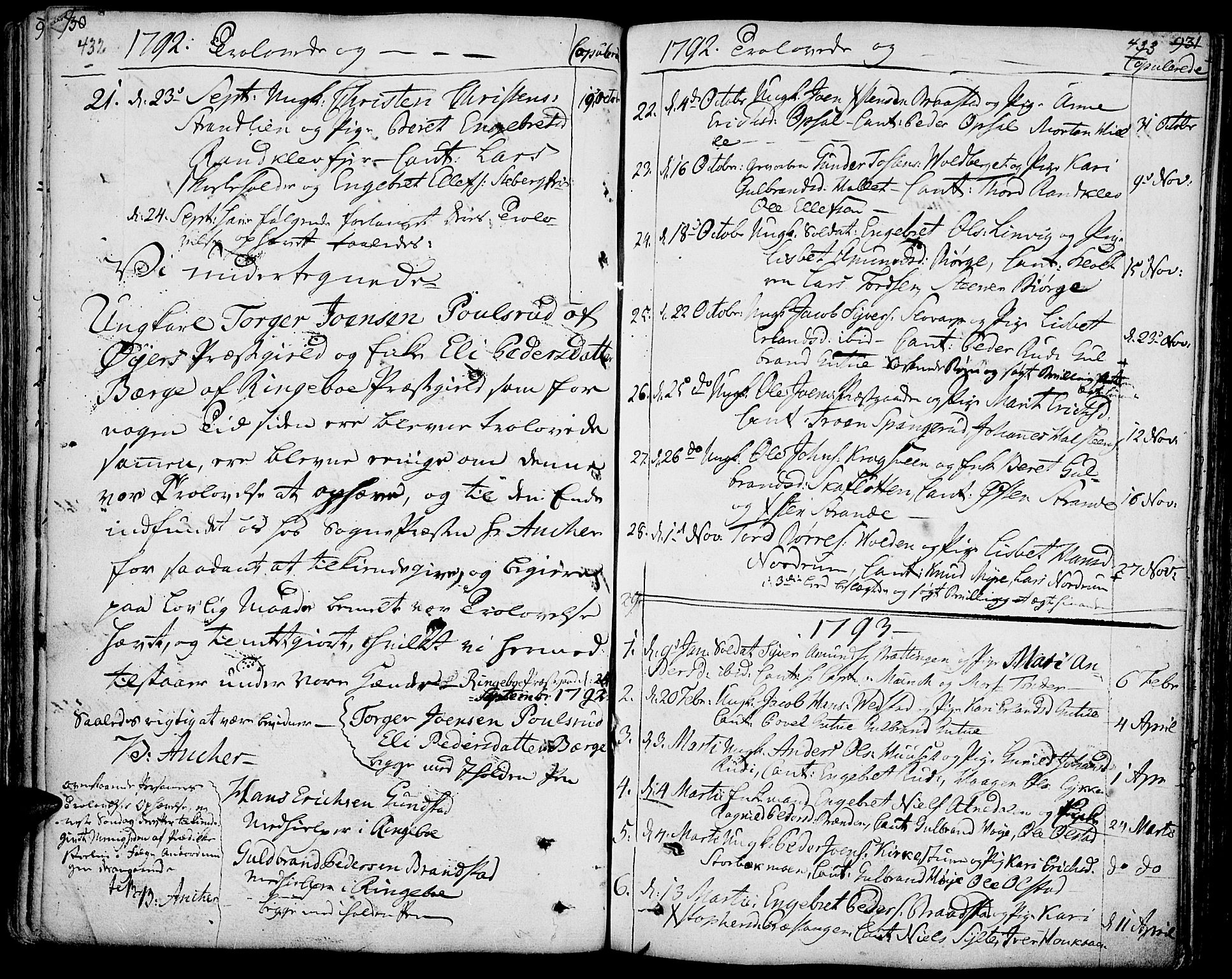 Ringebu prestekontor, AV/SAH-PREST-082/H/Ha/Haa/L0003: Ministerialbok nr. 3, 1781-1820, s. 432-433