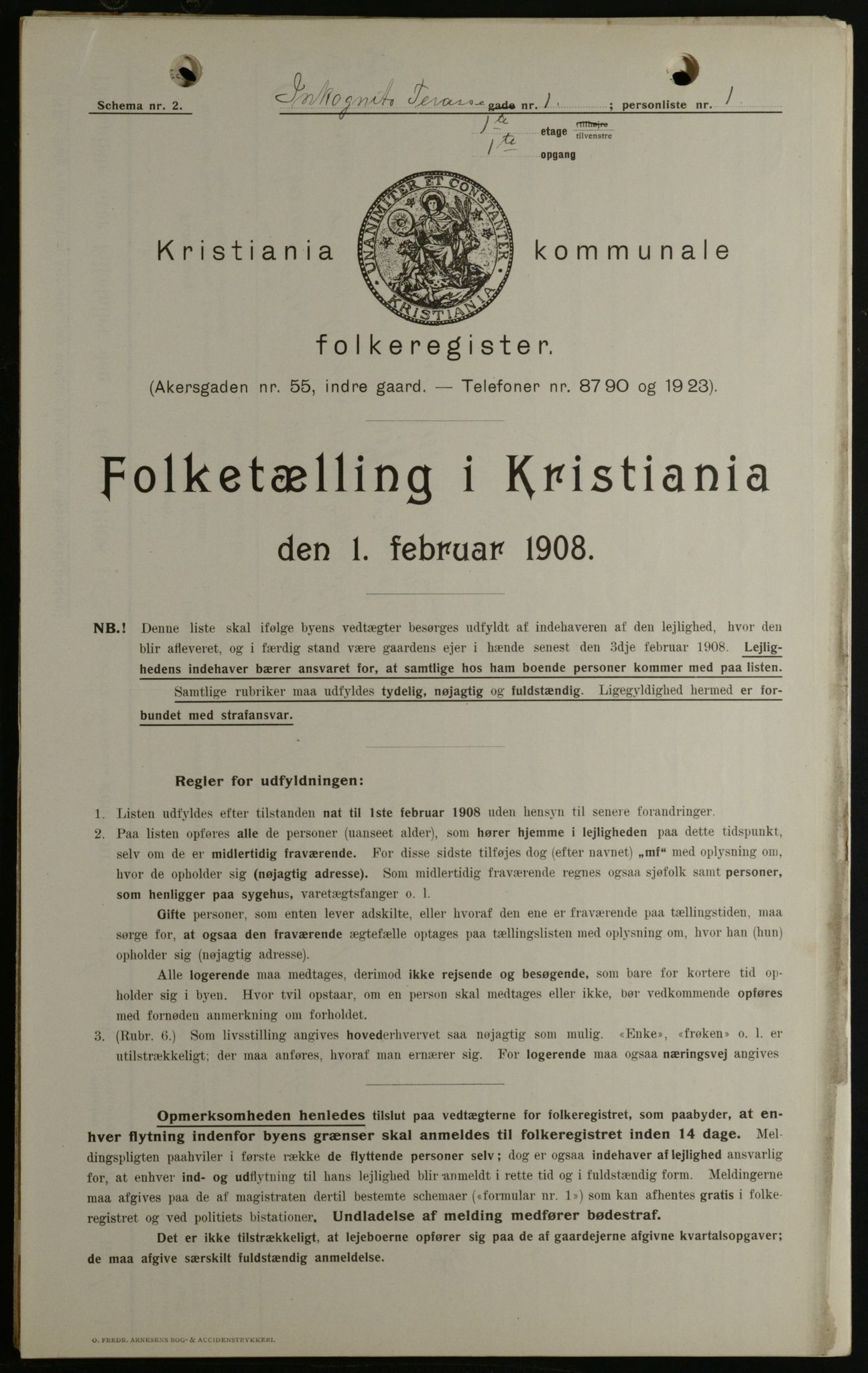 OBA, Kommunal folketelling 1.2.1908 for Kristiania kjøpstad, 1908, s. 39818