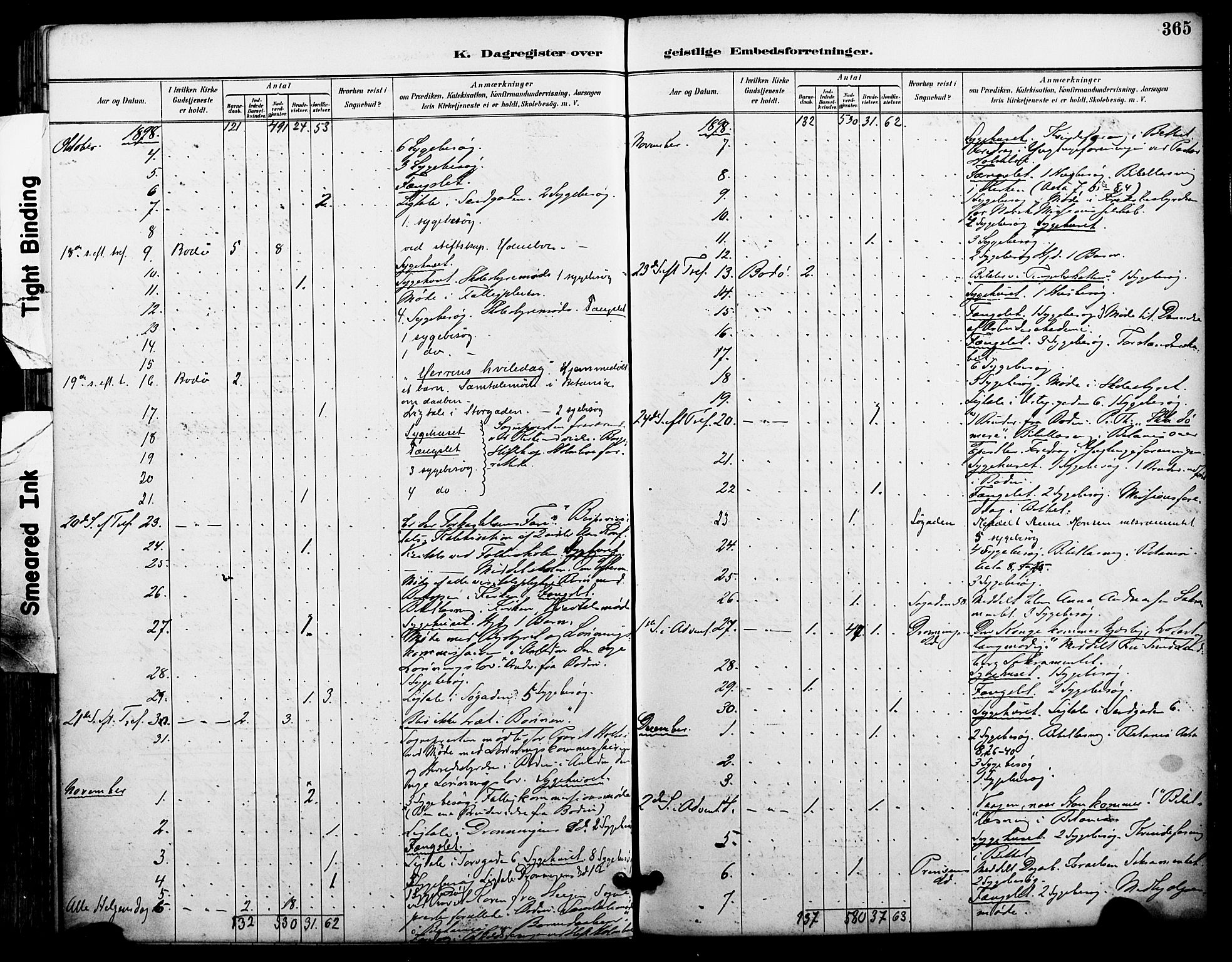 Ministerialprotokoller, klokkerbøker og fødselsregistre - Nordland, AV/SAT-A-1459/801/L0010: Ministerialbok nr. 801A10, 1888-1899, s. 365