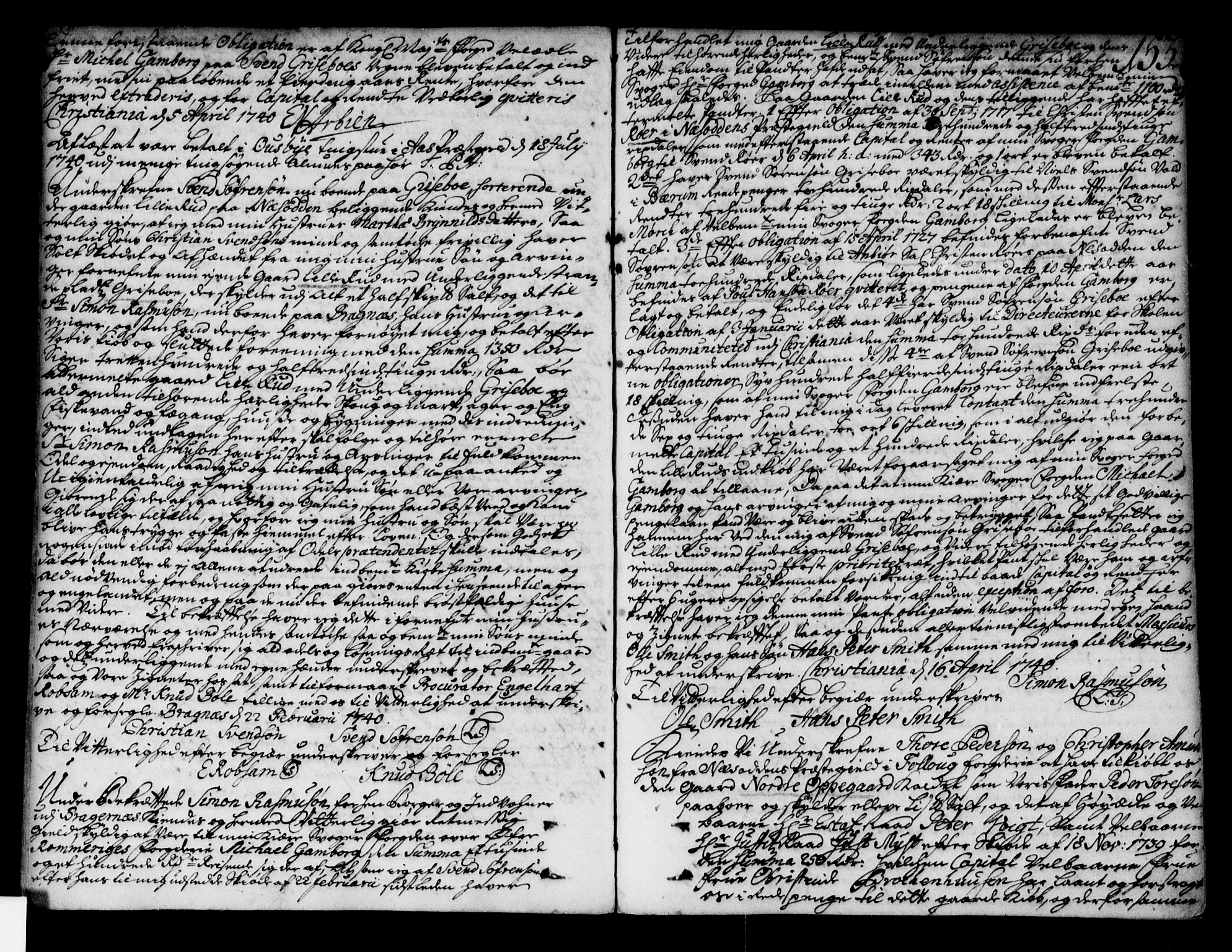 Follo sorenskriveri, SAO/A-10274/G/Ga/Gaa/L0001: Pantebok nr. I 1, 1737-1749, s. 153
