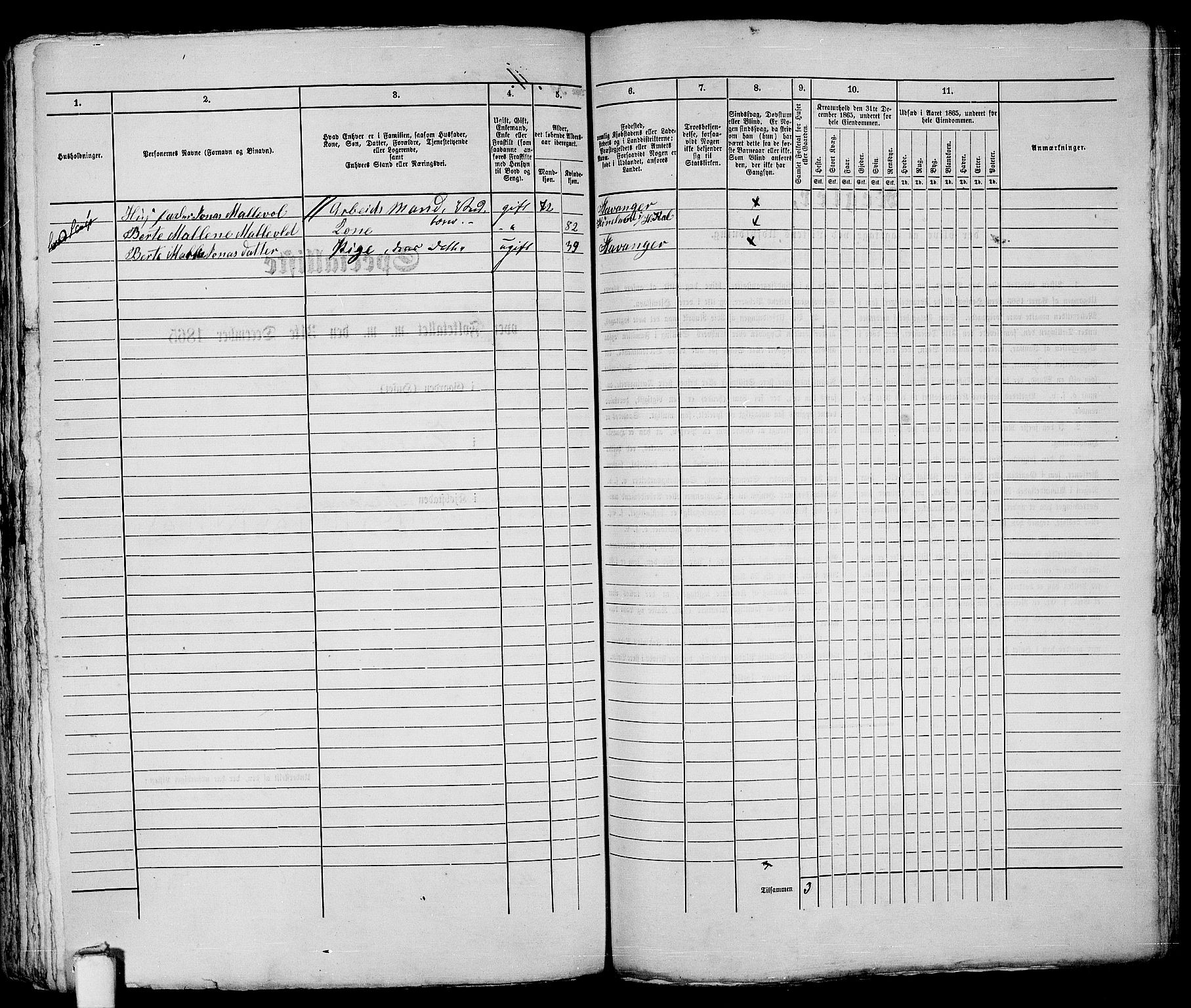 RA, Folketelling 1865 for 1103 Stavanger kjøpstad, 1865, s. 425