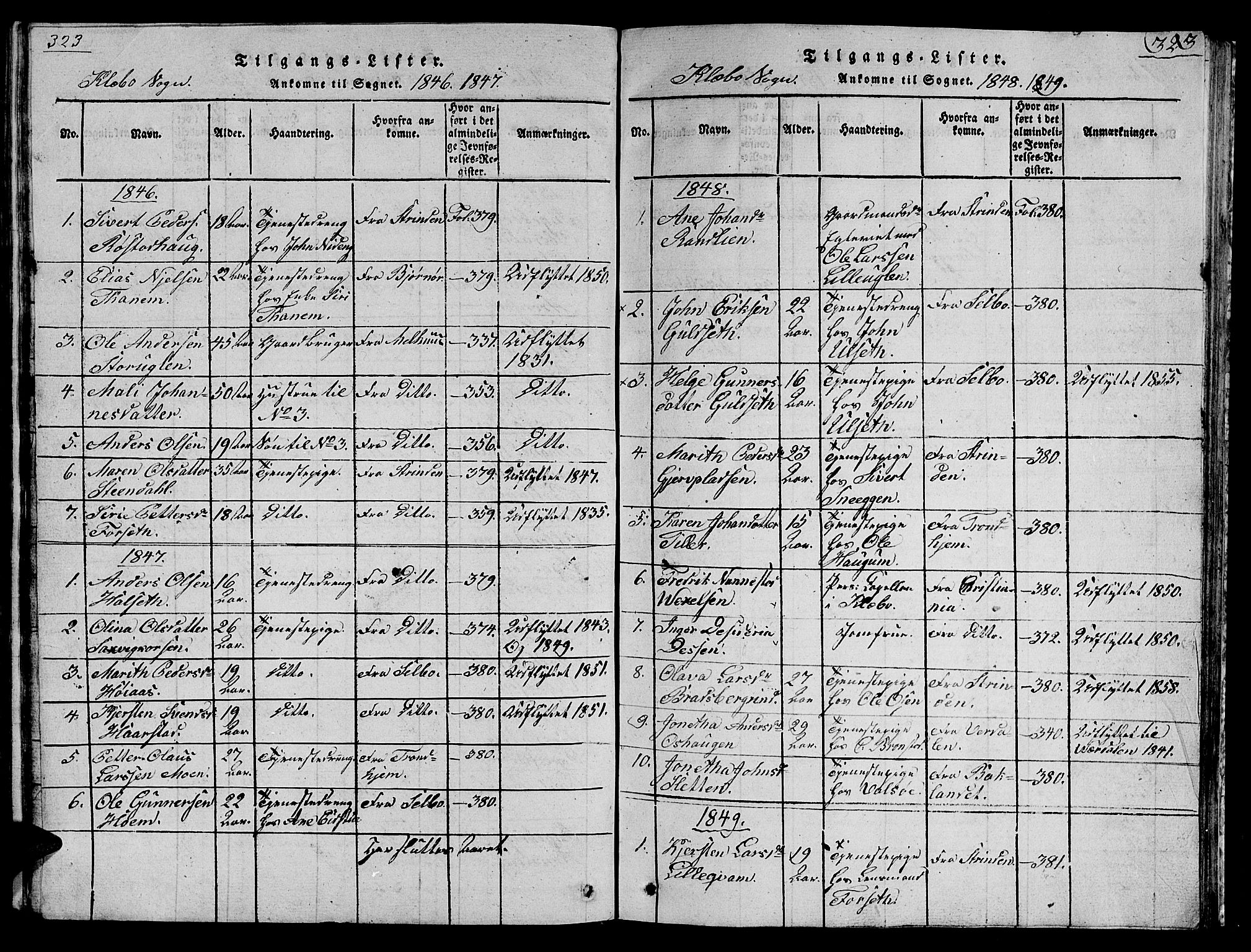 Ministerialprotokoller, klokkerbøker og fødselsregistre - Sør-Trøndelag, SAT/A-1456/618/L0450: Klokkerbok nr. 618C01, 1816-1865, s. 323