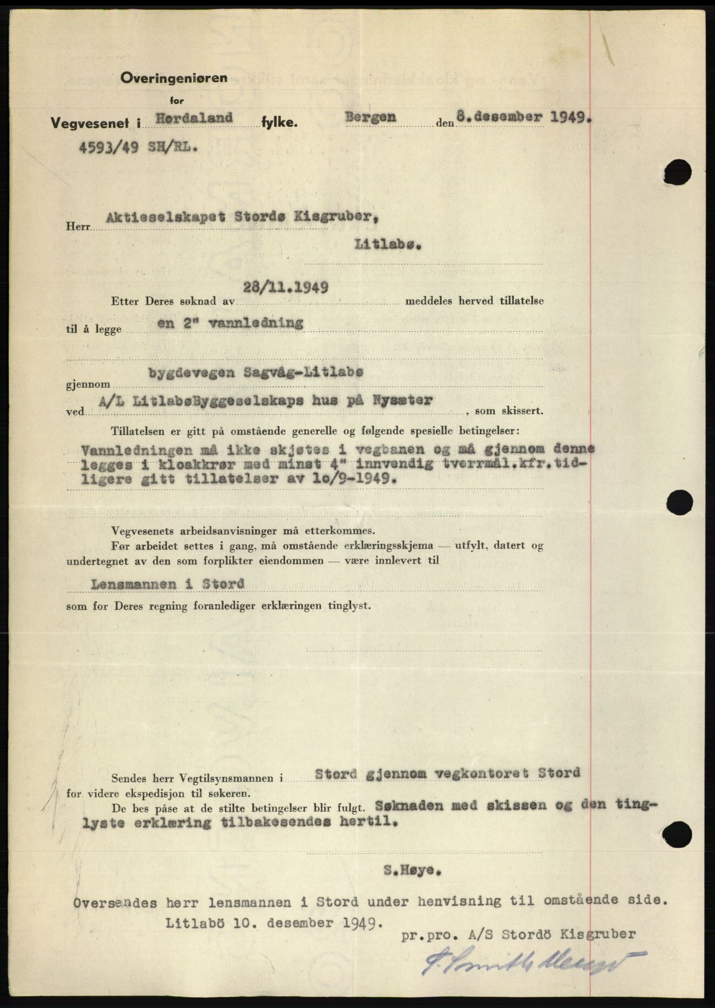 Sunnhordland sorenskrivar, AV/SAB-A-2401: Pantebok nr. B75-79, 1948-1950, Dagboknr: 3299/1949