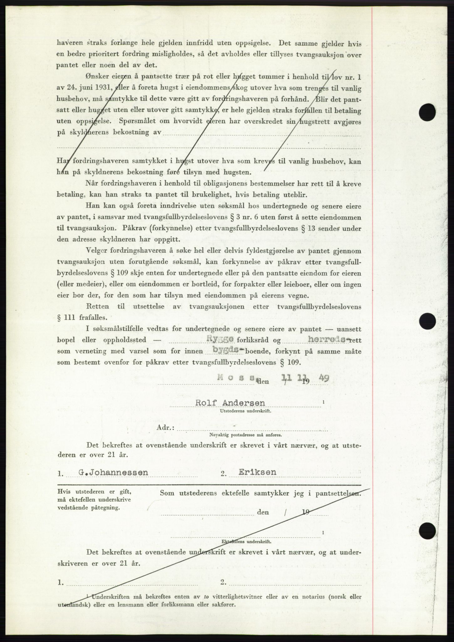 Moss sorenskriveri, SAO/A-10168: Pantebok nr. B23, 1949-1950, Dagboknr: 3535/1949